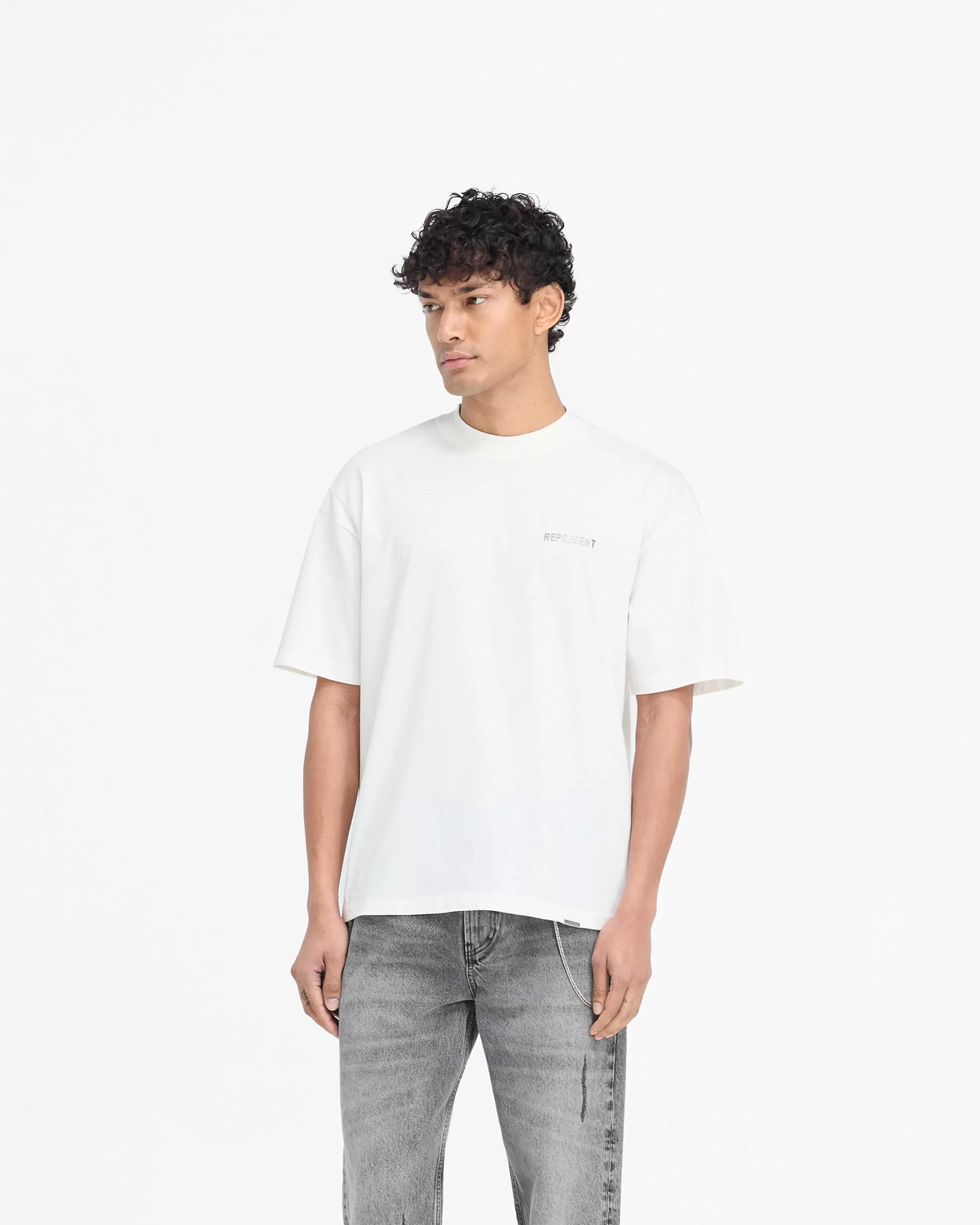 Block Logo T-Shirt - Flat White^Represent Outlet