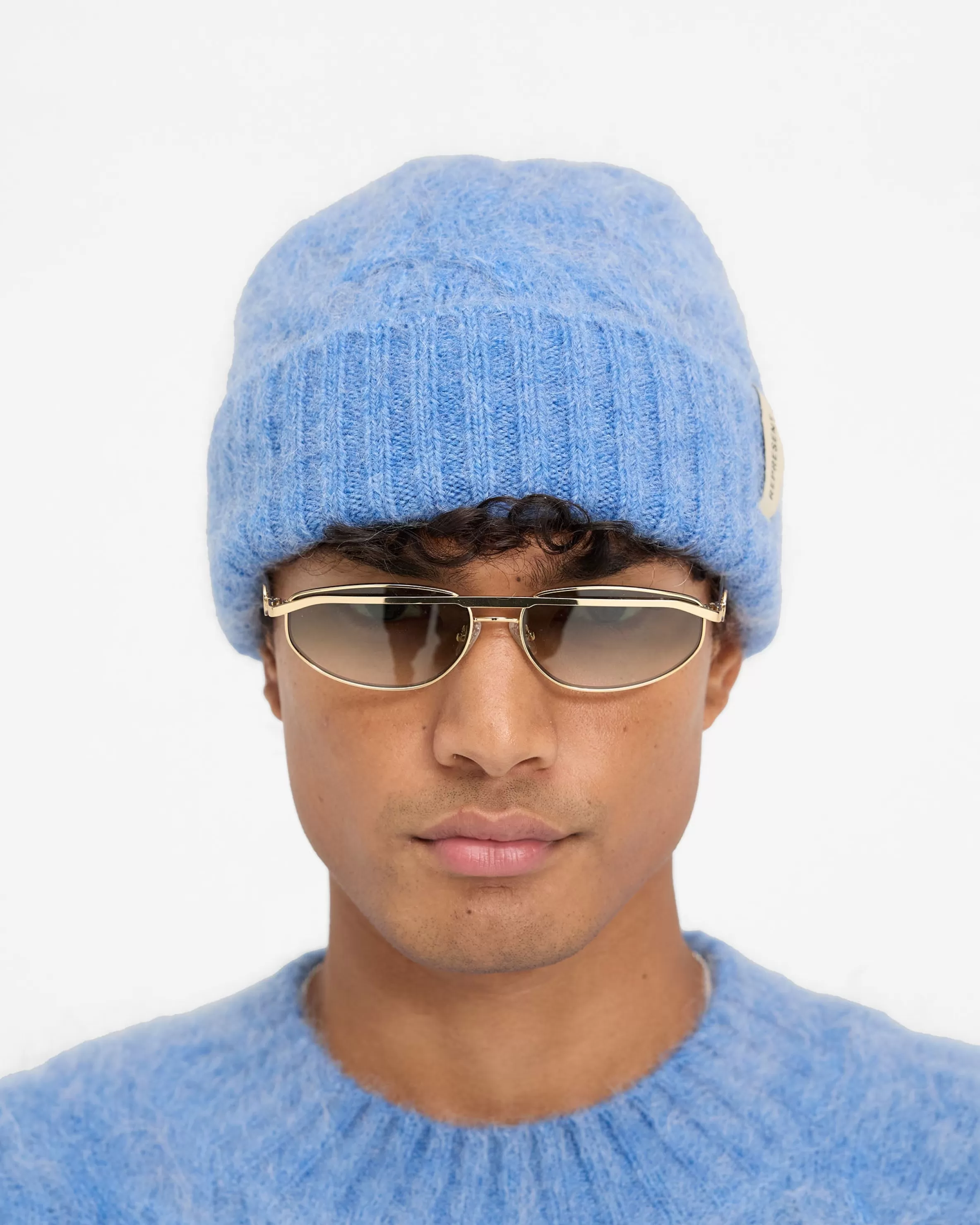 Cable Knit Beanie - Electric Blue^Represent Online