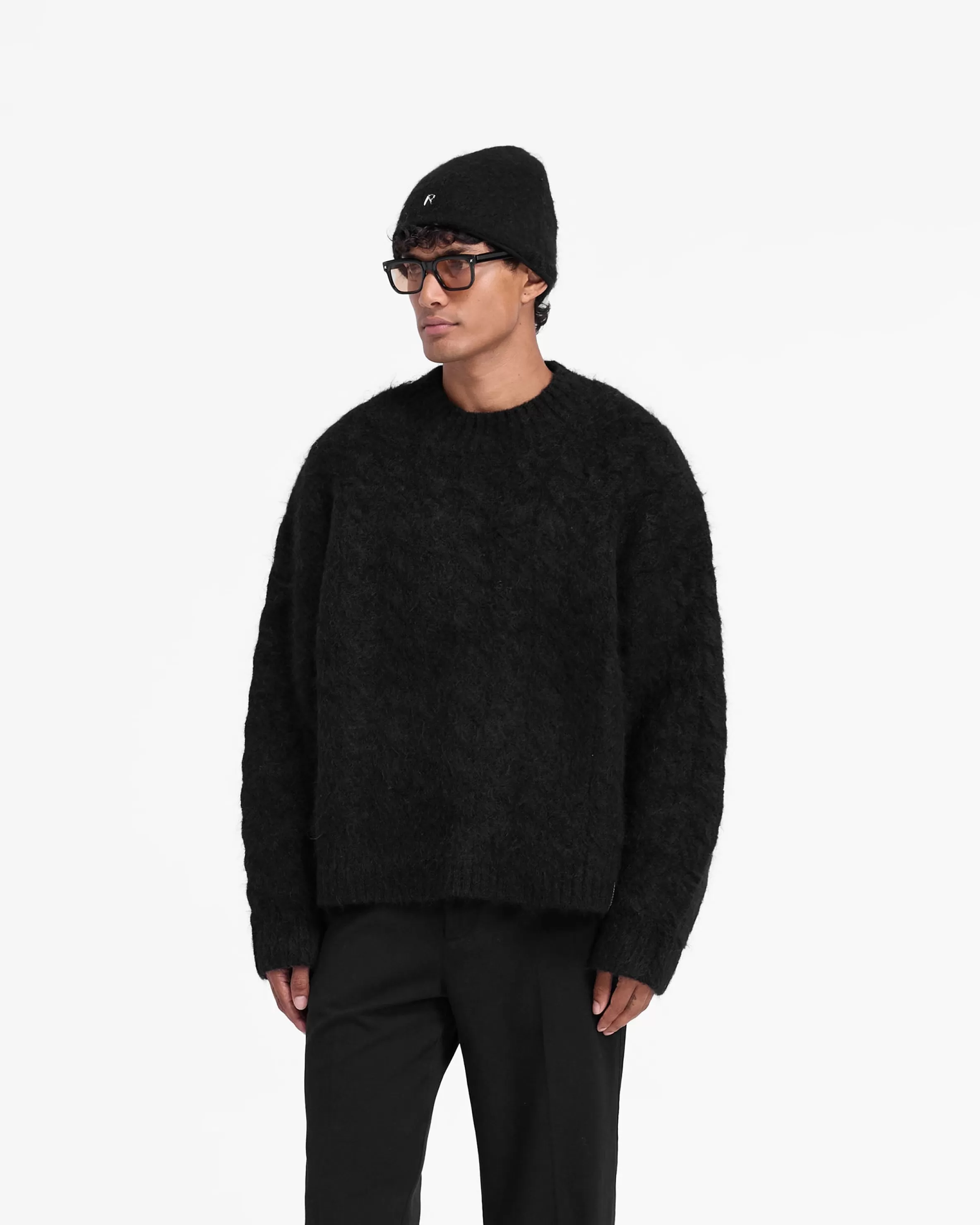 Cable Knit Sweater - Jet Black^Represent Outlet