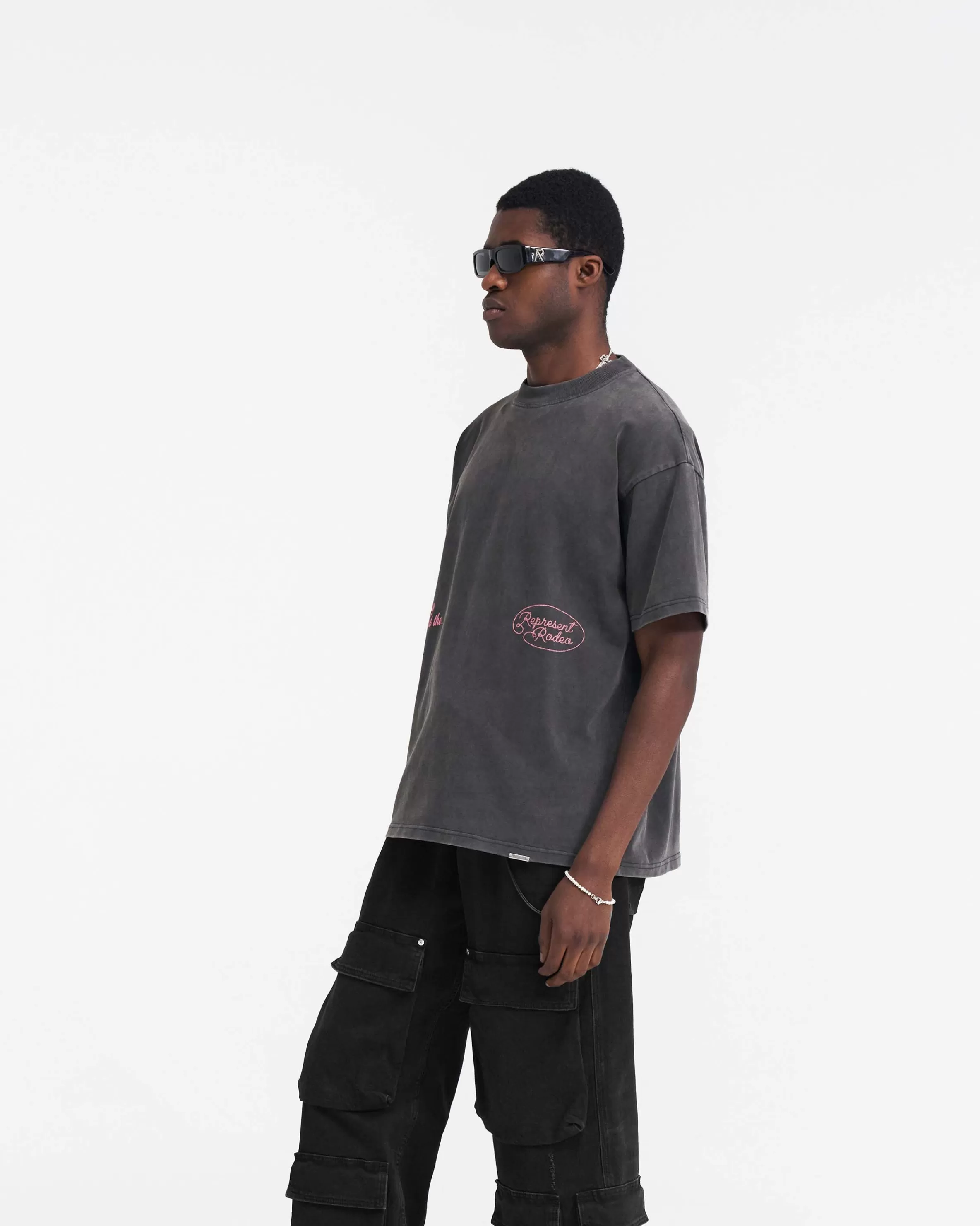 Chain Stitch Rodeo T-Shirt - Vintage Grey^Represent Online