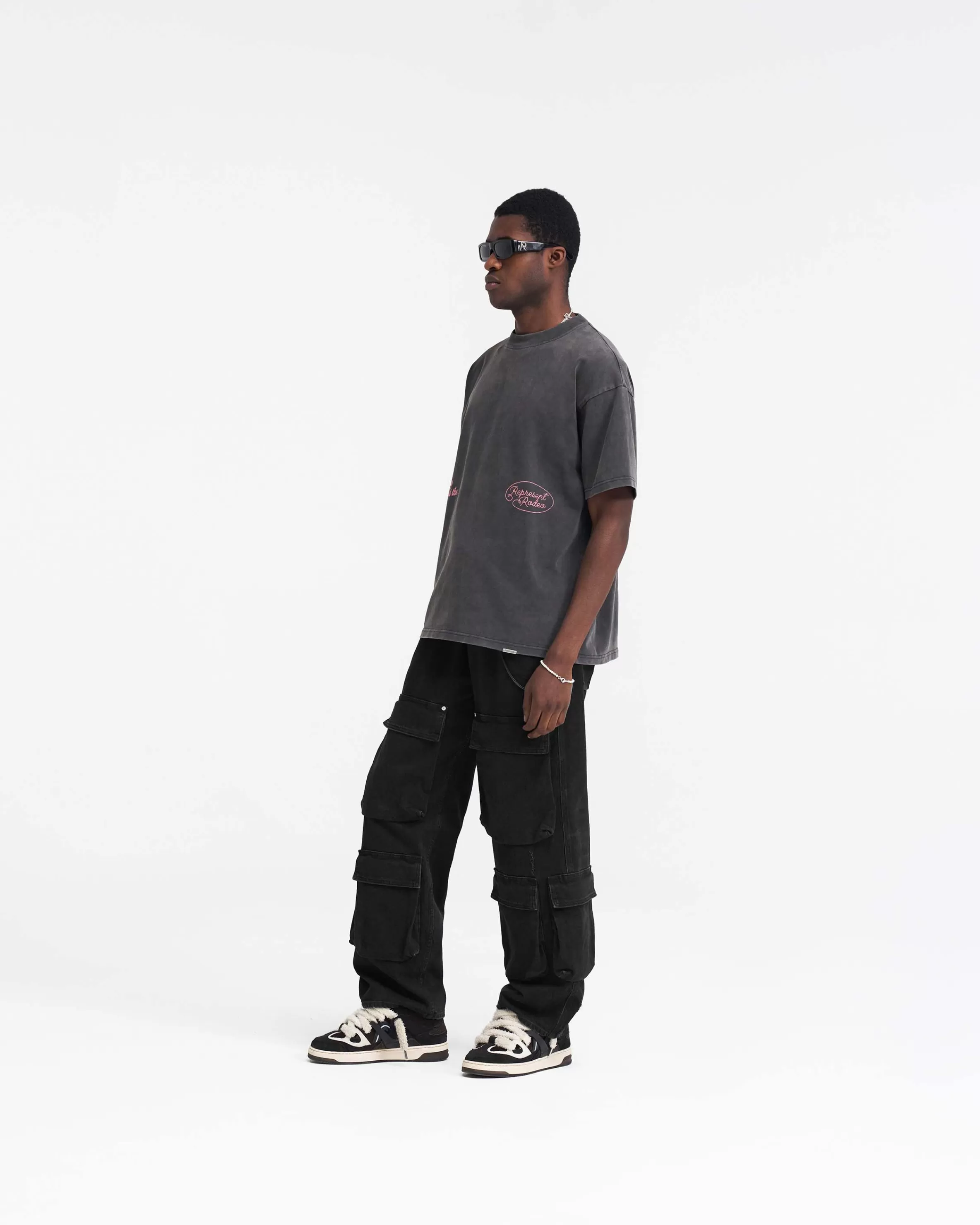 Chain Stitch Rodeo T-Shirt - Vintage Grey^Represent Online
