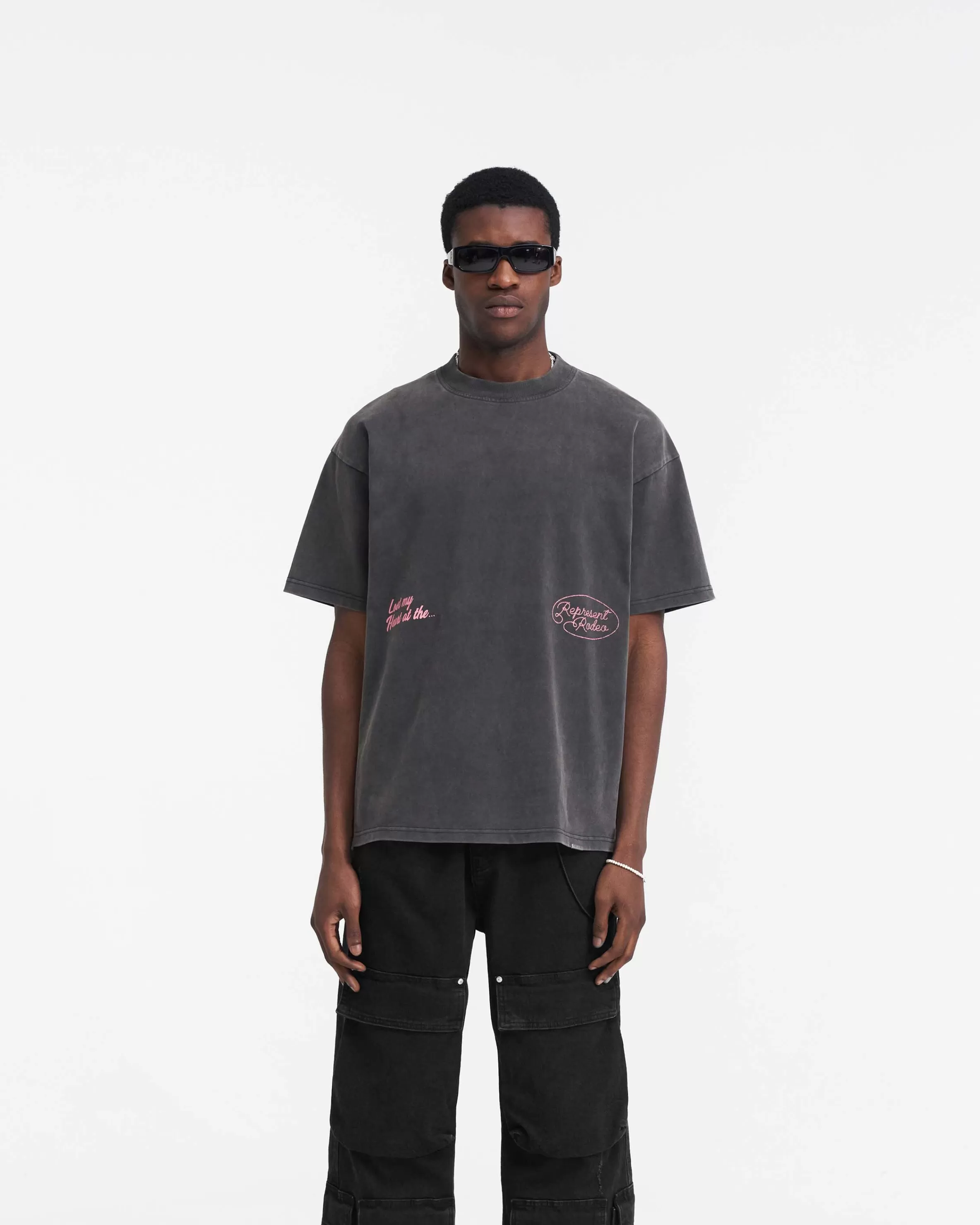 Chain Stitch Rodeo T-Shirt - Vintage Grey^Represent Online