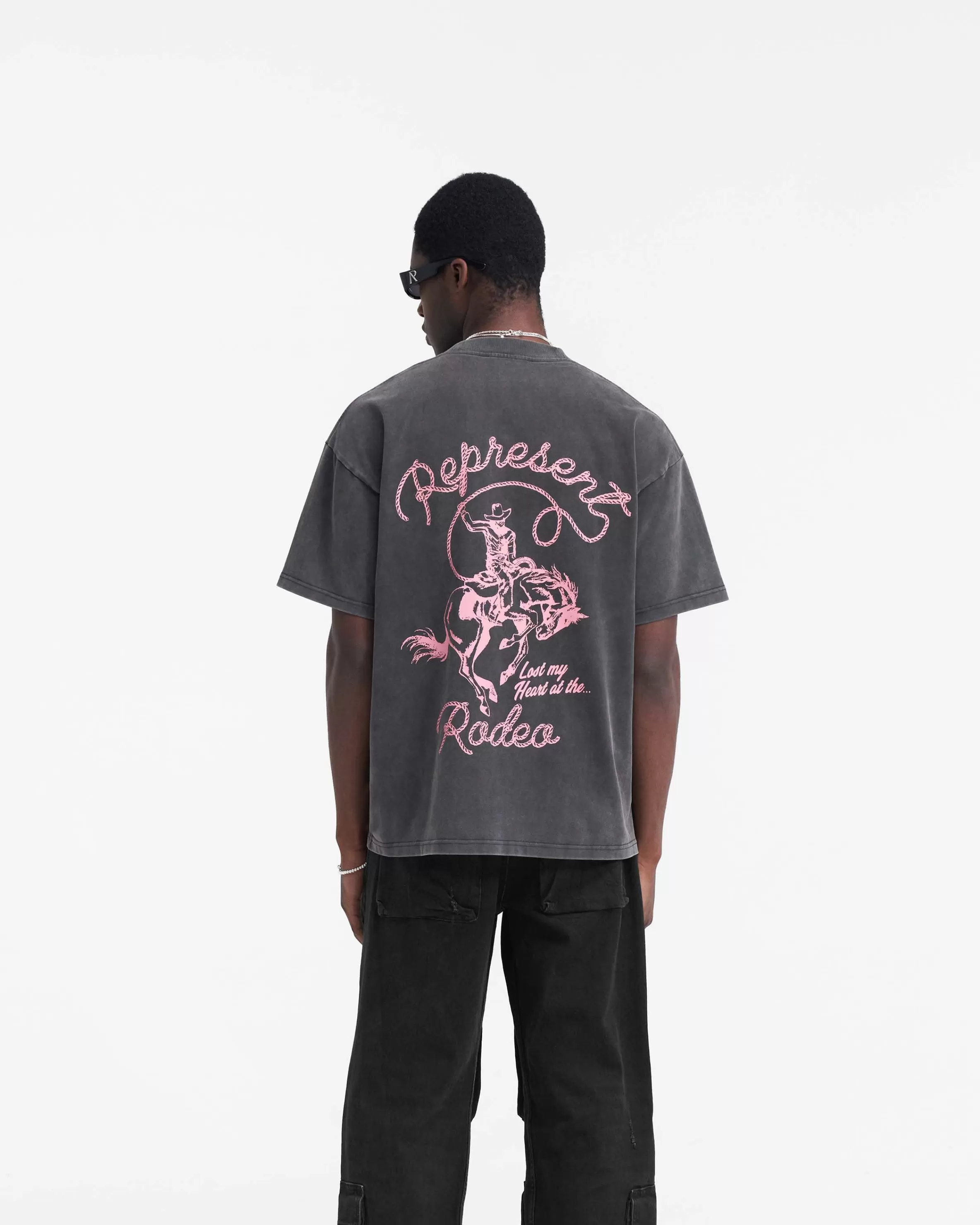 Chain Stitch Rodeo T-Shirt - Vintage Grey^Represent Online