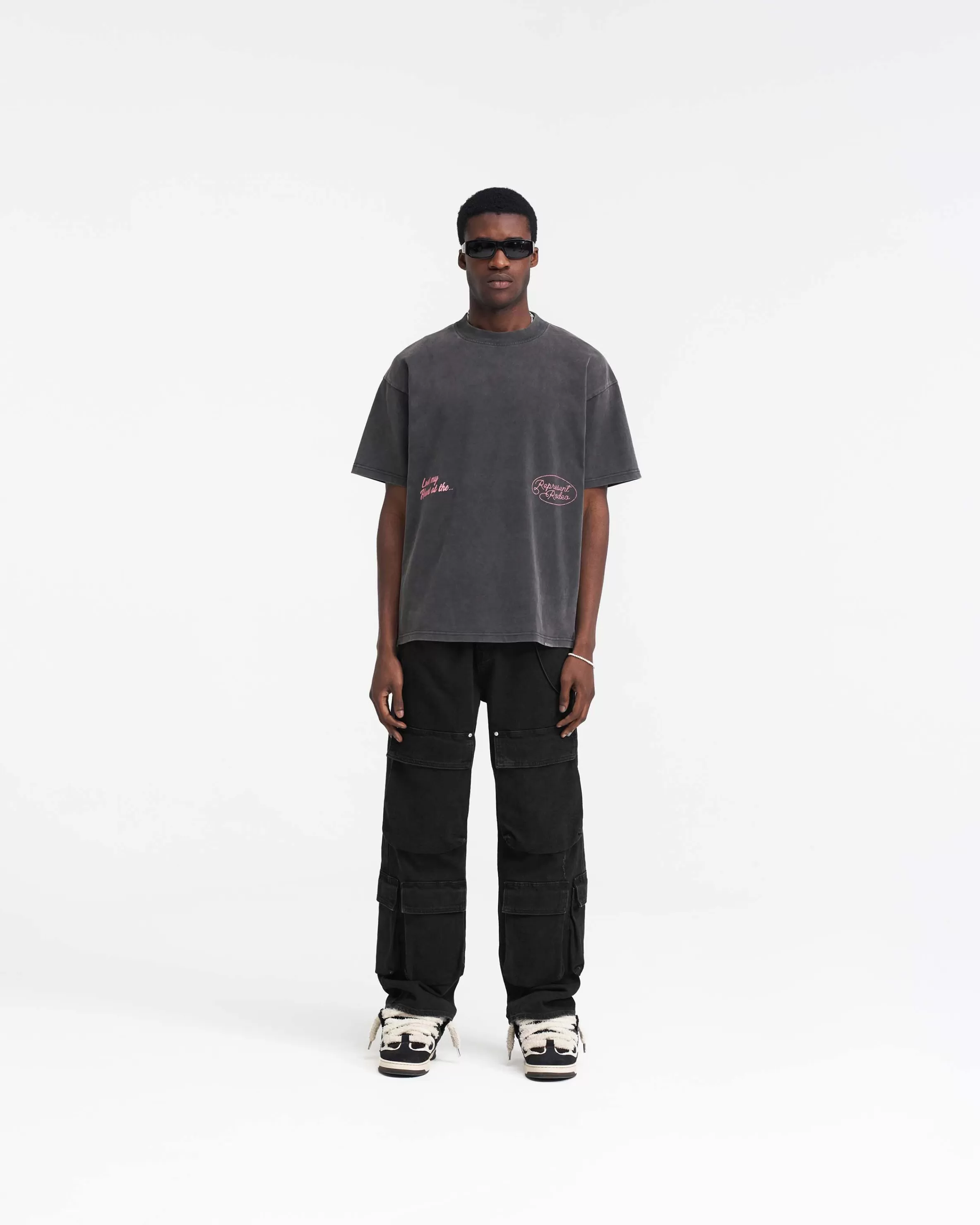 Chain Stitch Rodeo T-Shirt - Vintage Grey^Represent Online