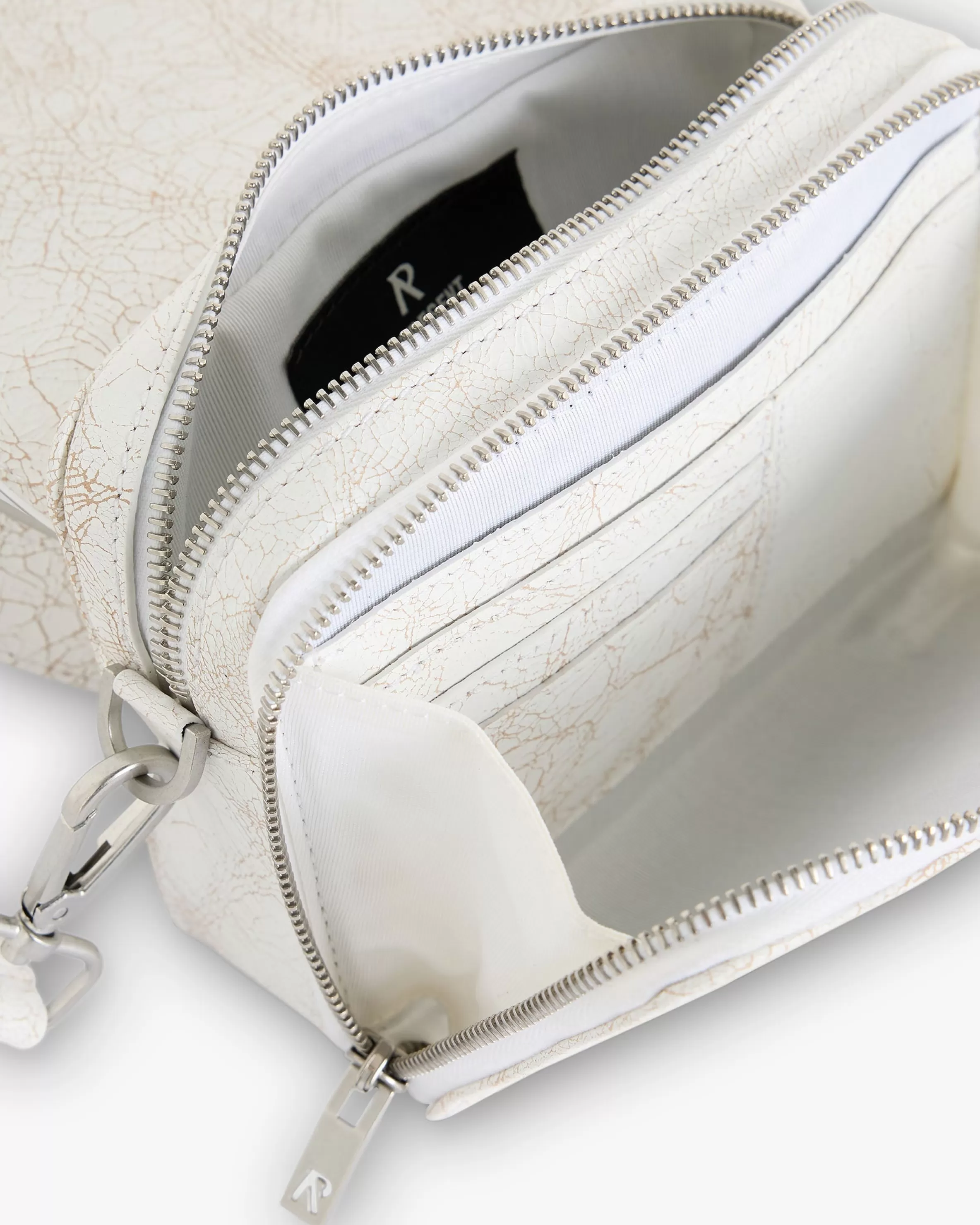 Cracked Leather Cross Body Bag - Antique White^Represent Shop