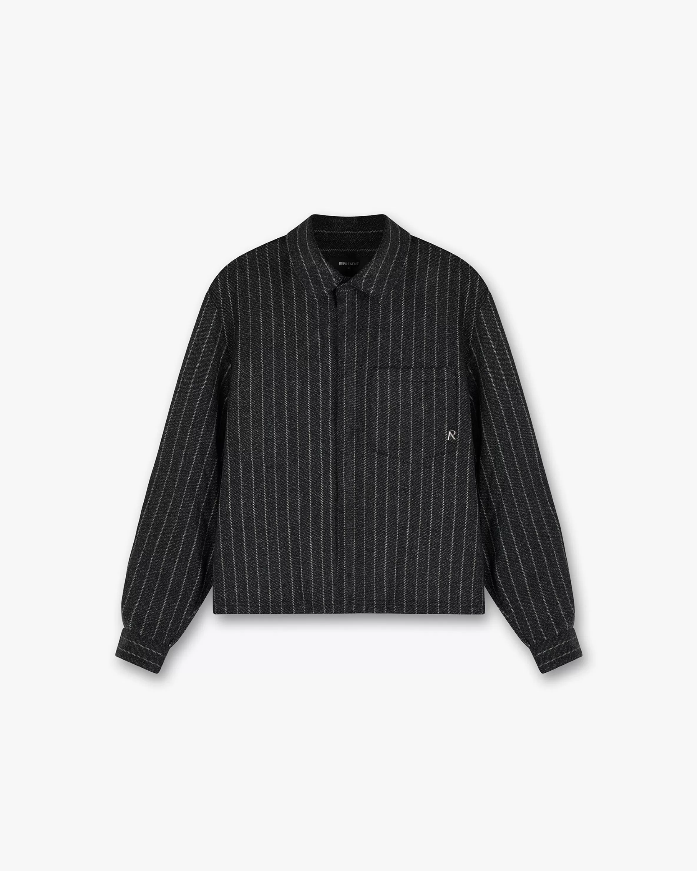 Cropped Dress Shirt - Black Pinstripe^Represent Fashion