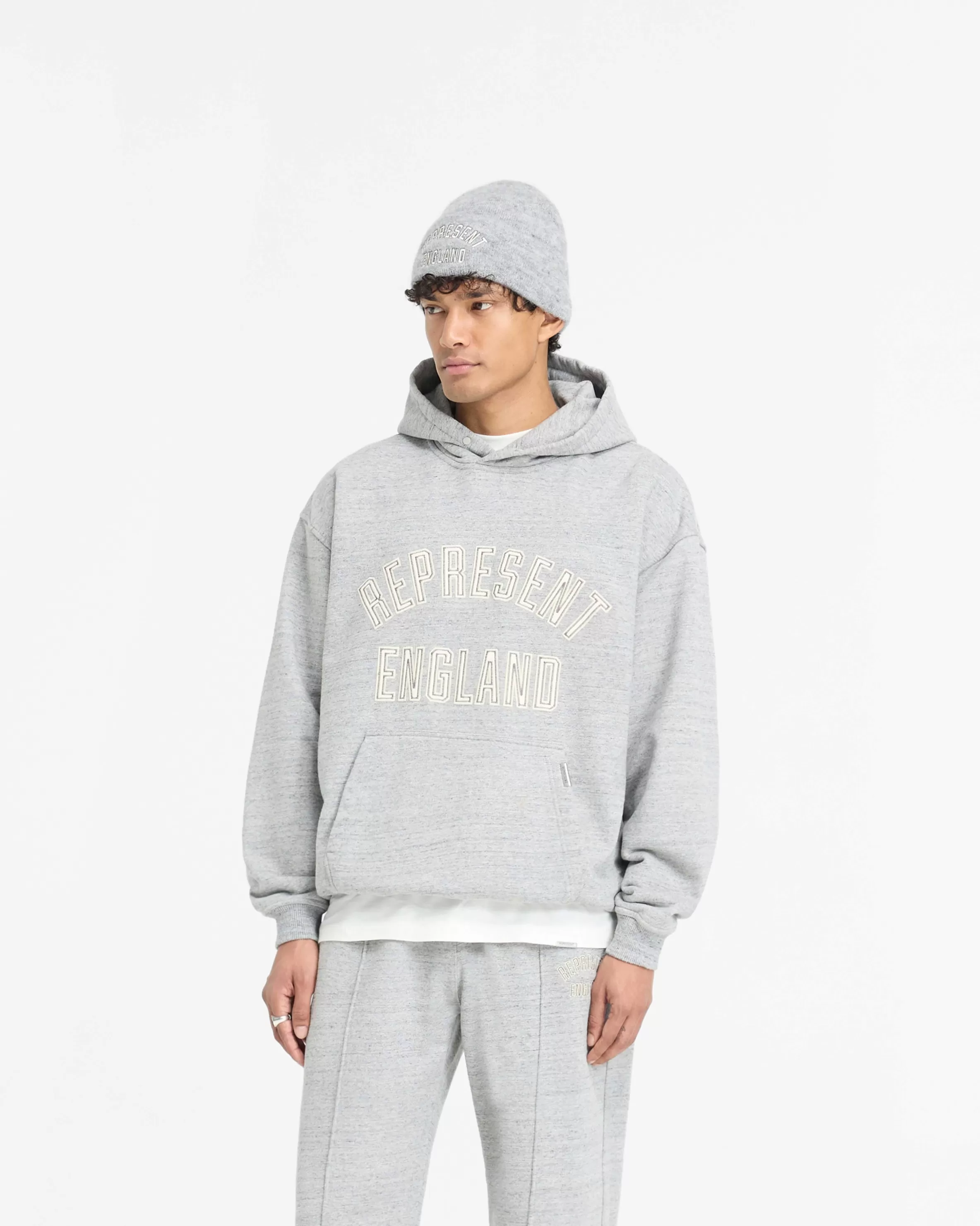 England Applique Hoodie - Grey Marl^Represent Sale