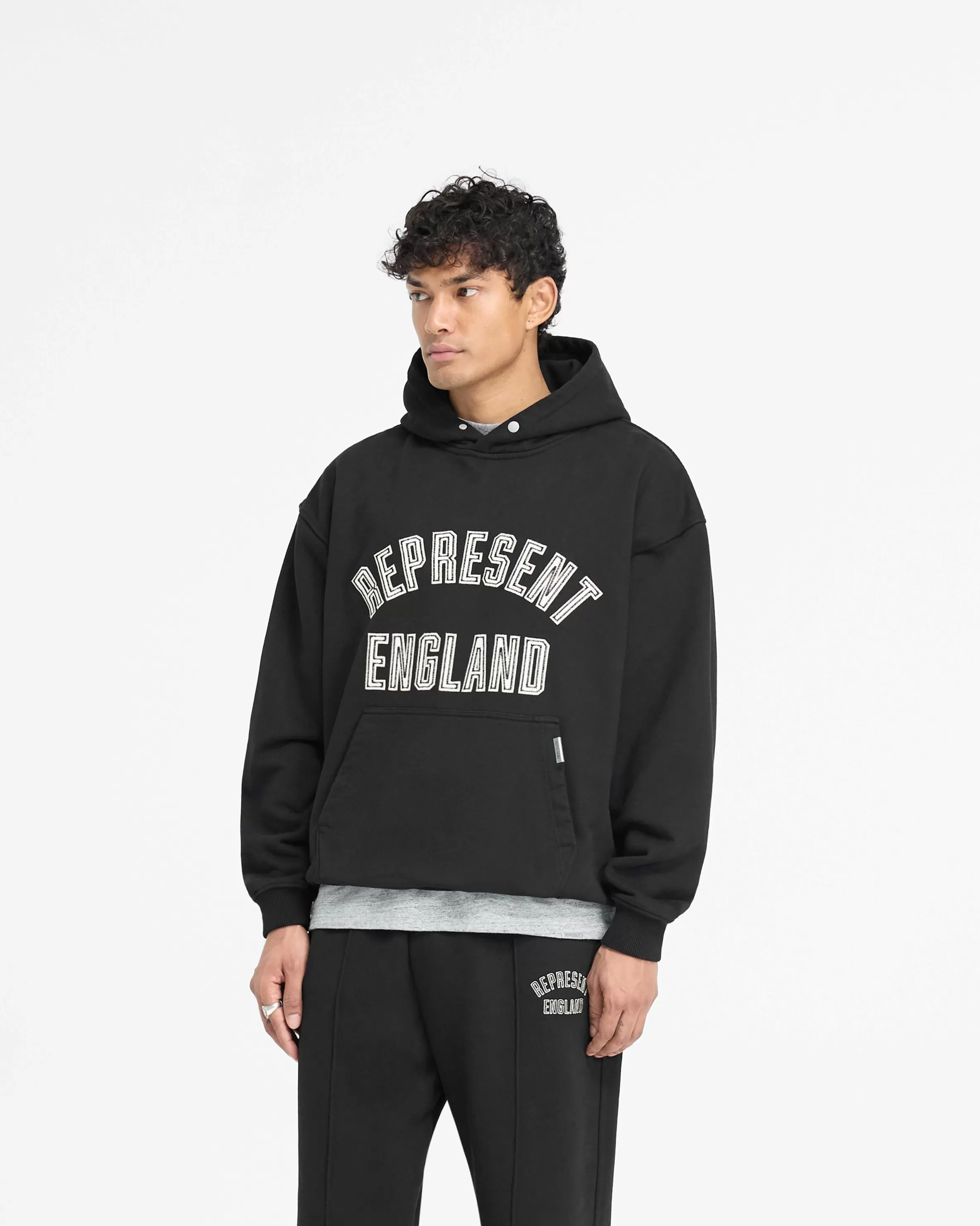 England Applique Hoodie - Jet Black^Represent Cheap