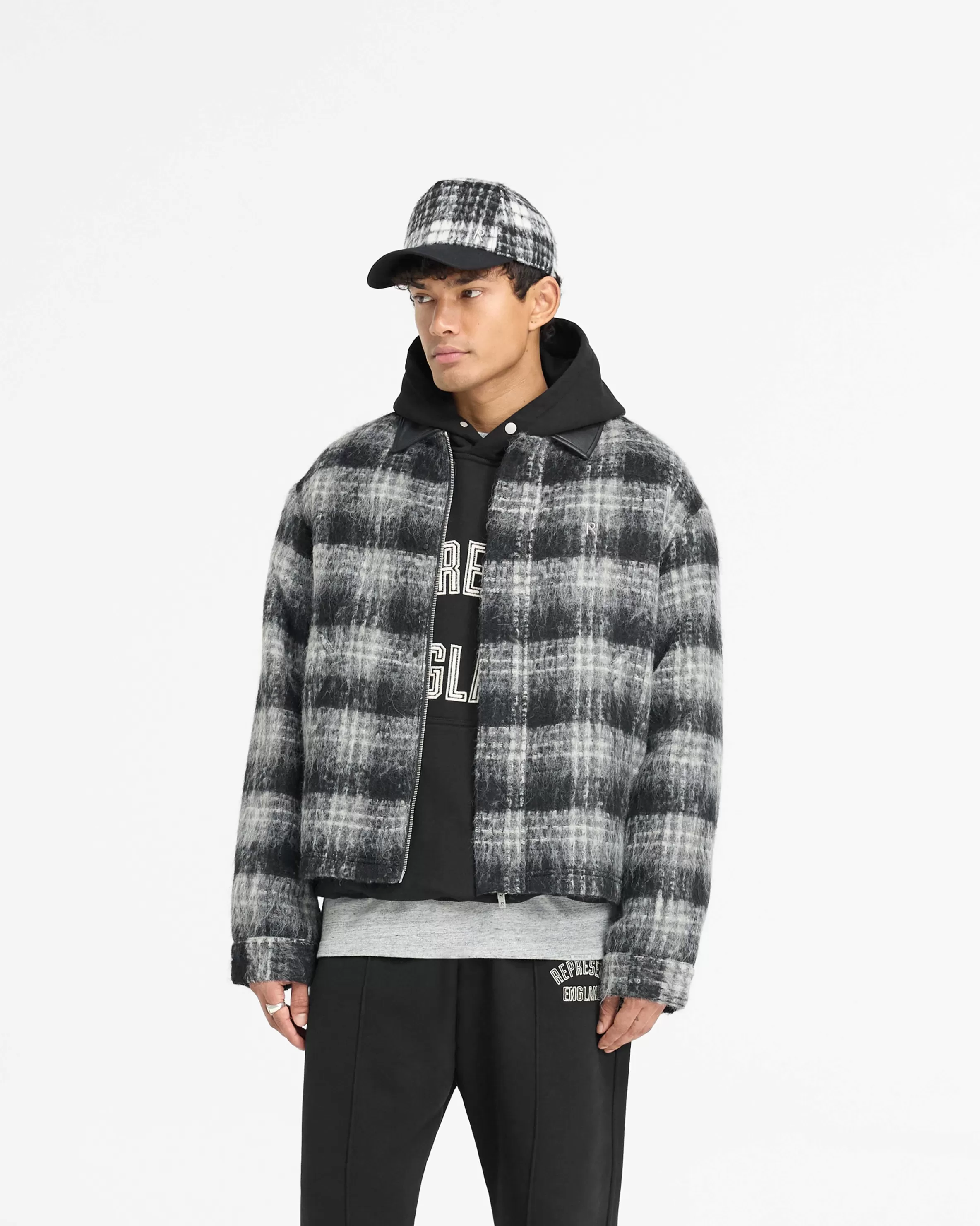 Flannel Check Overshirt - Jet Black^Represent Shop