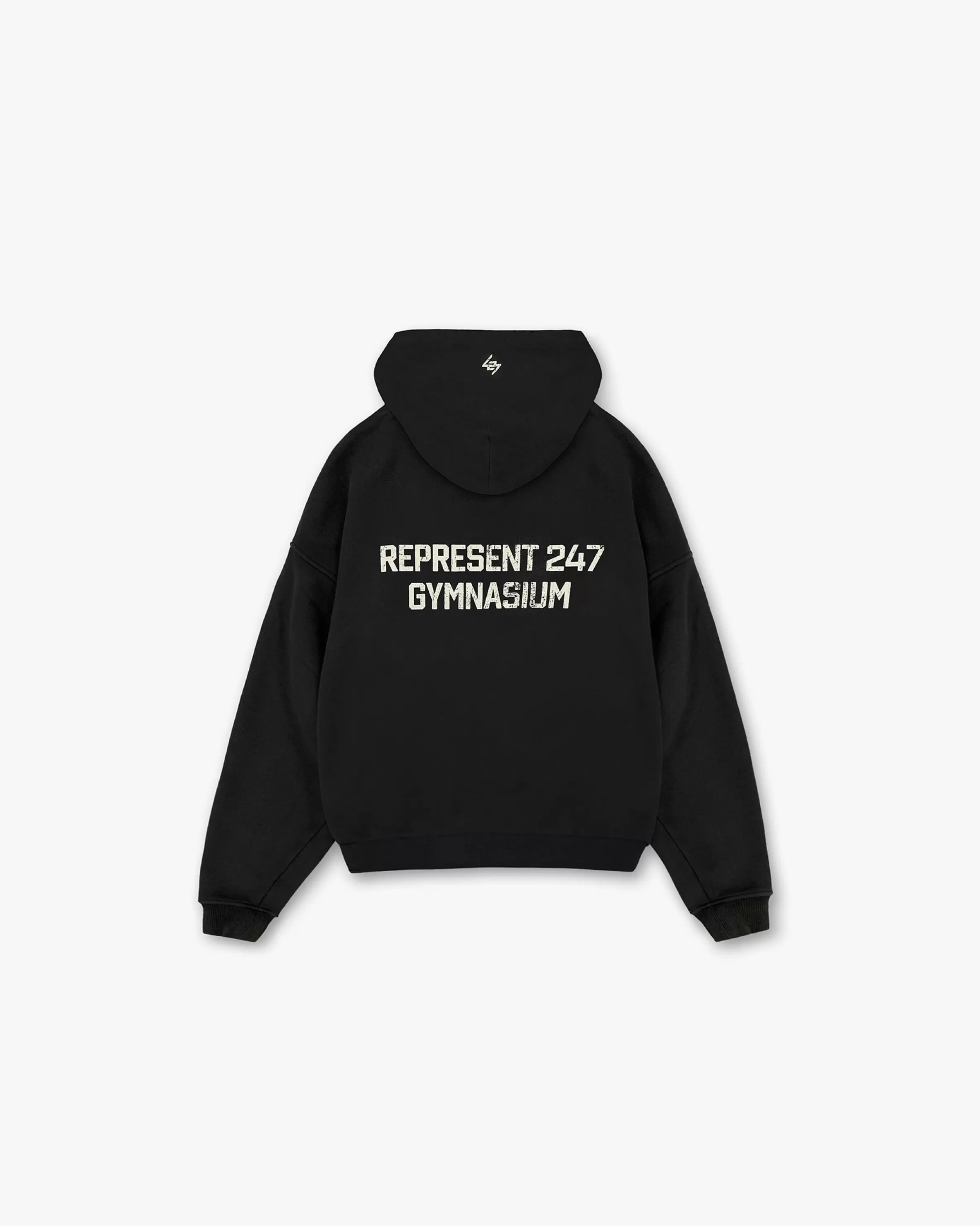 247 Gymnasium Boxy Hoodie - Off Black^Represent Outlet