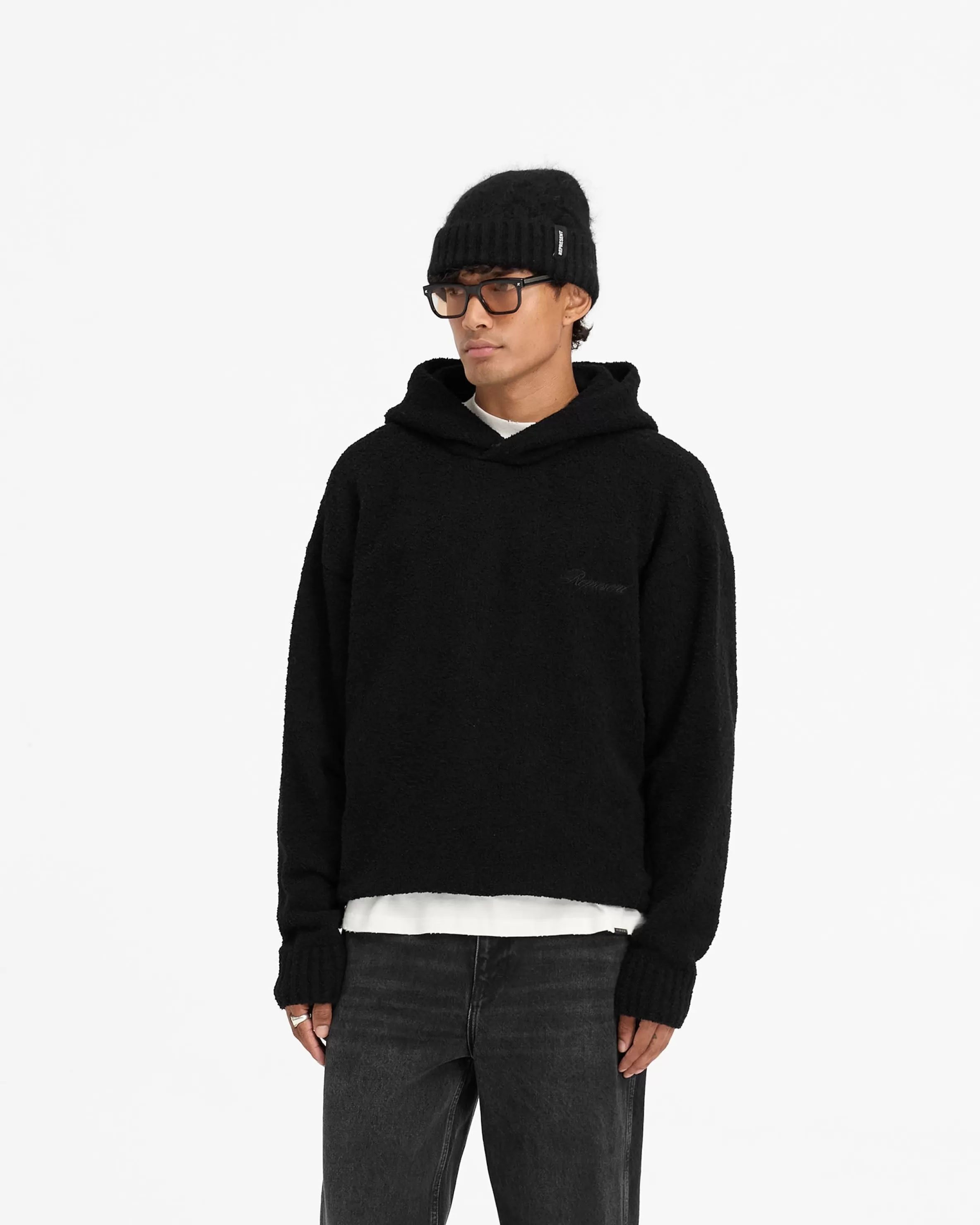 Heavy Boucle Hoodie - Jet Black^Represent Discount