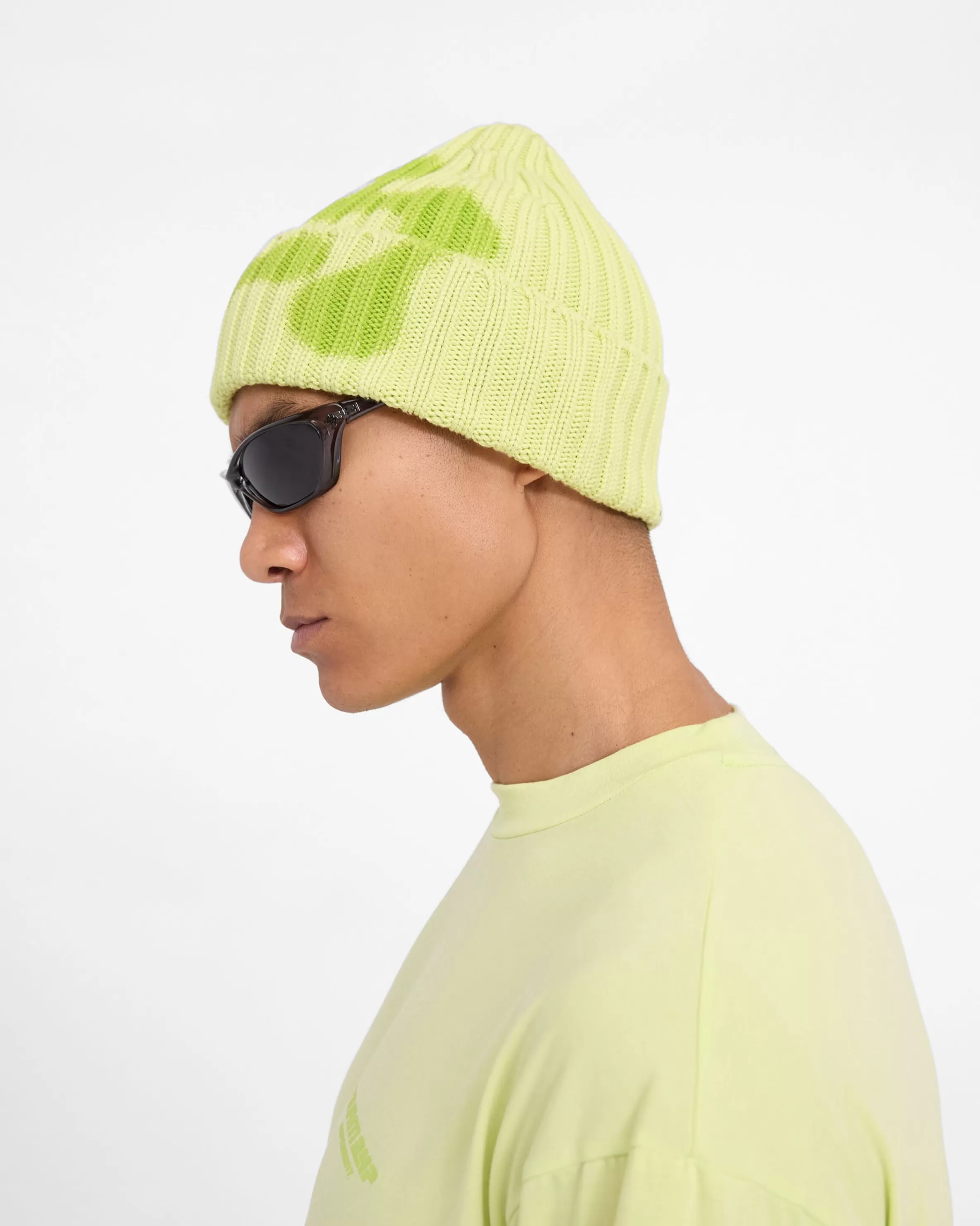 247 Heavy Rib Beanie - Shadow Lime^Represent Best Sale