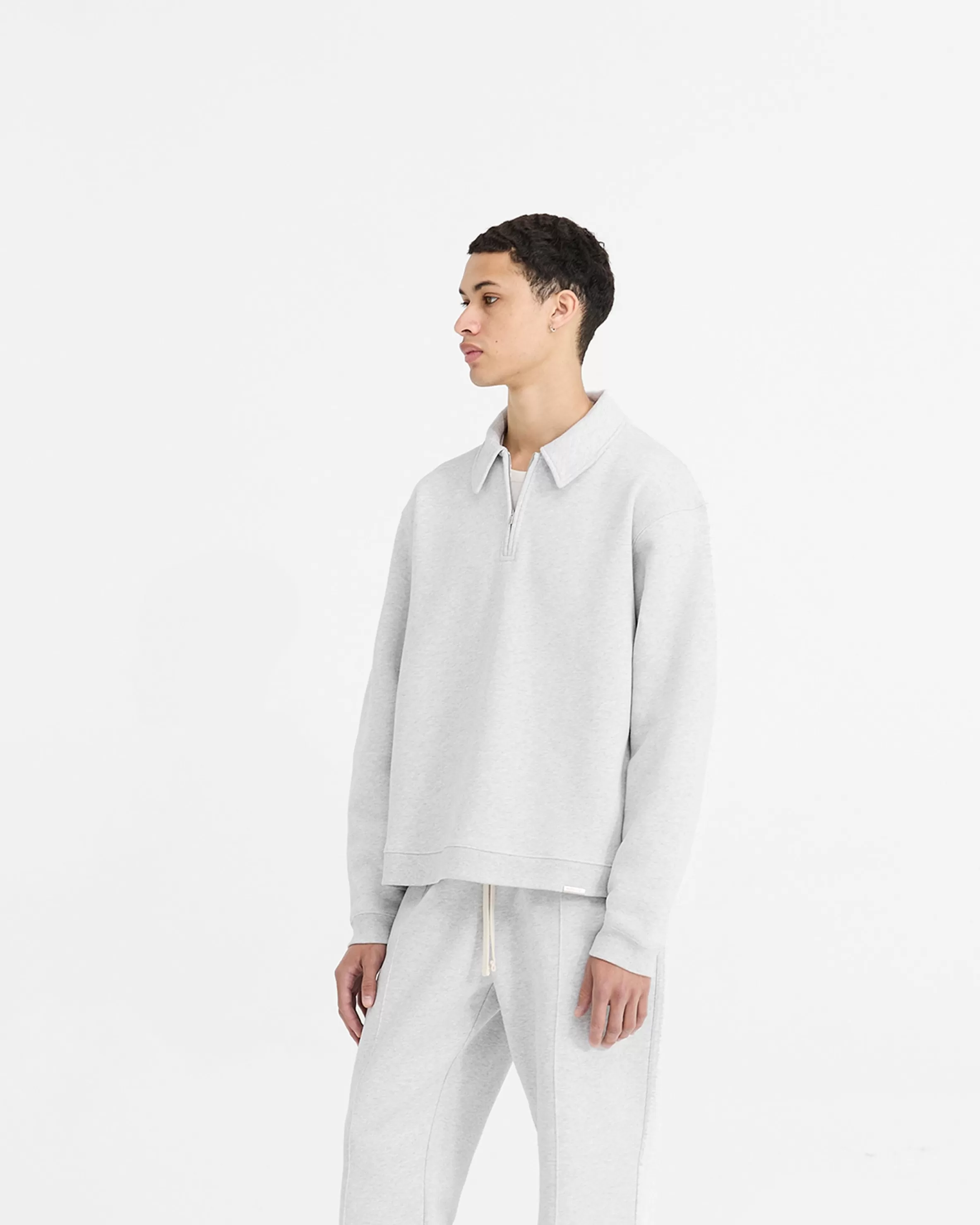 Initial Boxy Quarter Zip - Ice Grey Marl^Represent New