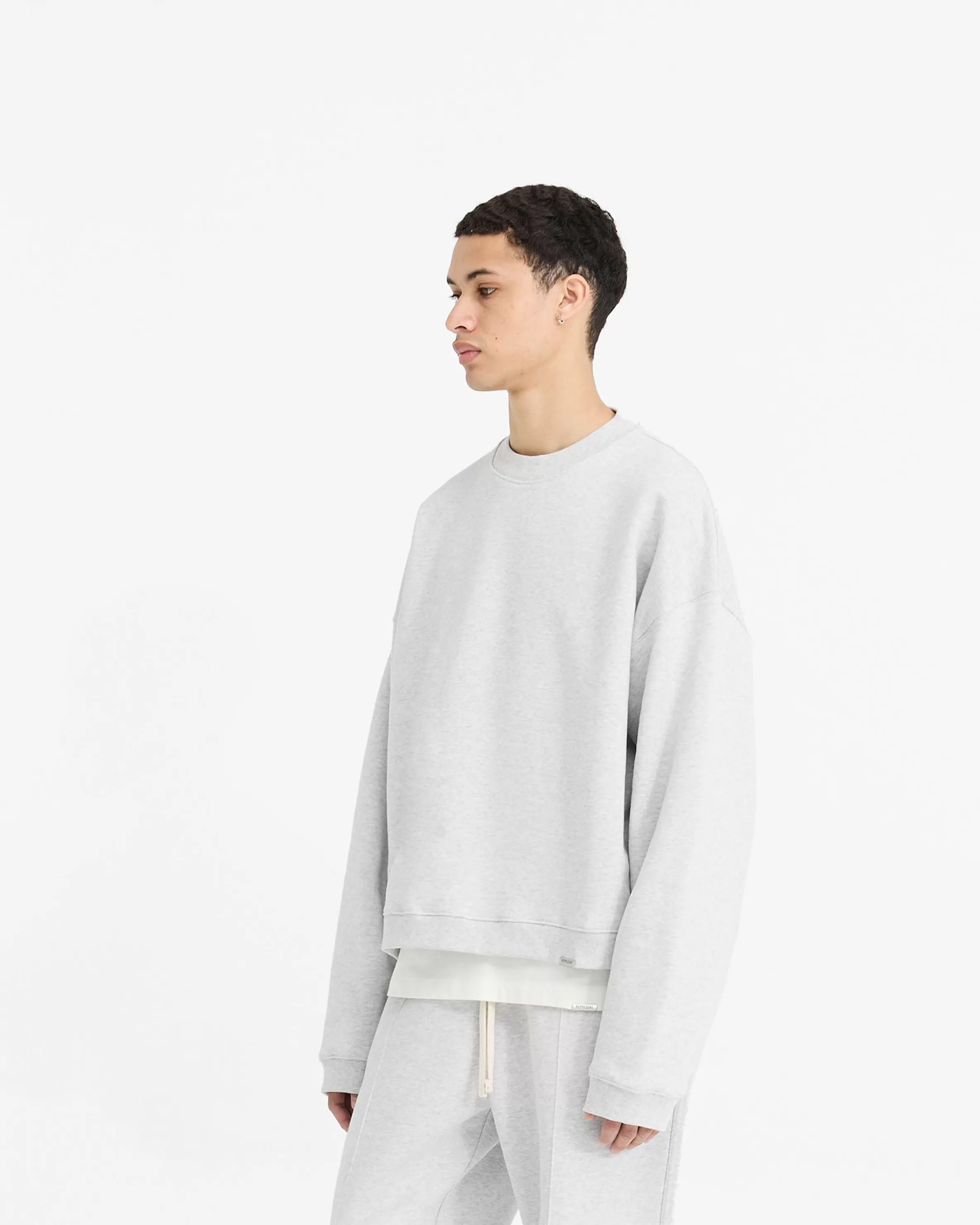 Initial Boxy Sweater - Ice Grey Marl^Represent Cheap