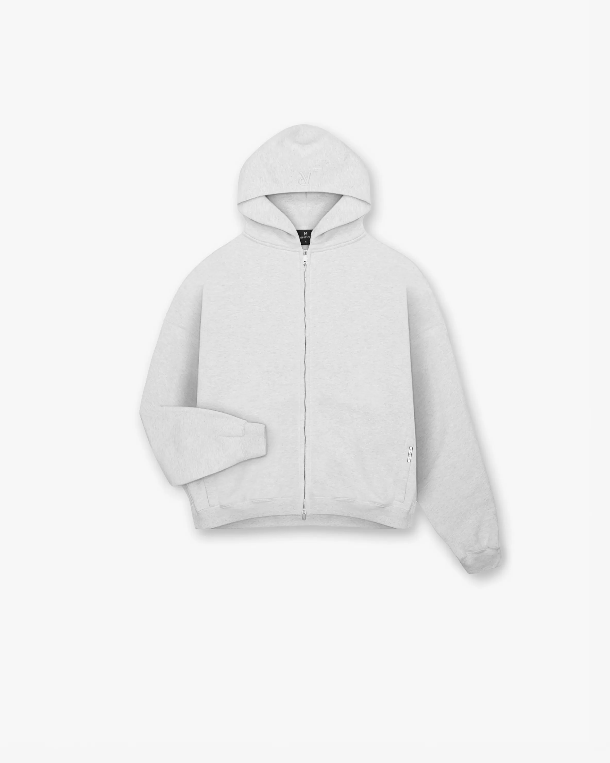 Initial Boxy Zip Through Hoodie - Ice Grey Marl^Represent Discount