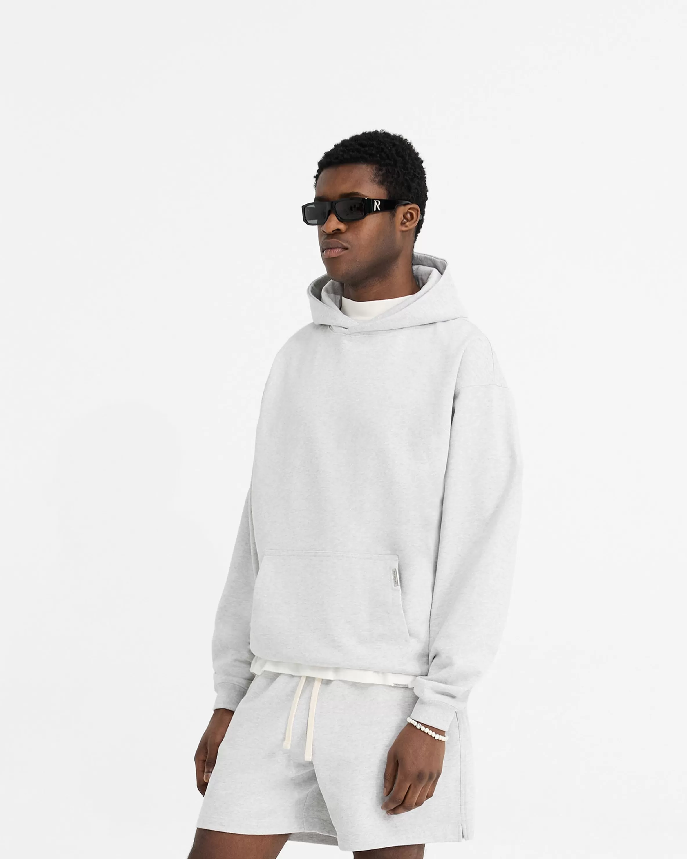 Initial Oversized Hoodie - Ice Grey Marl^Represent Shop