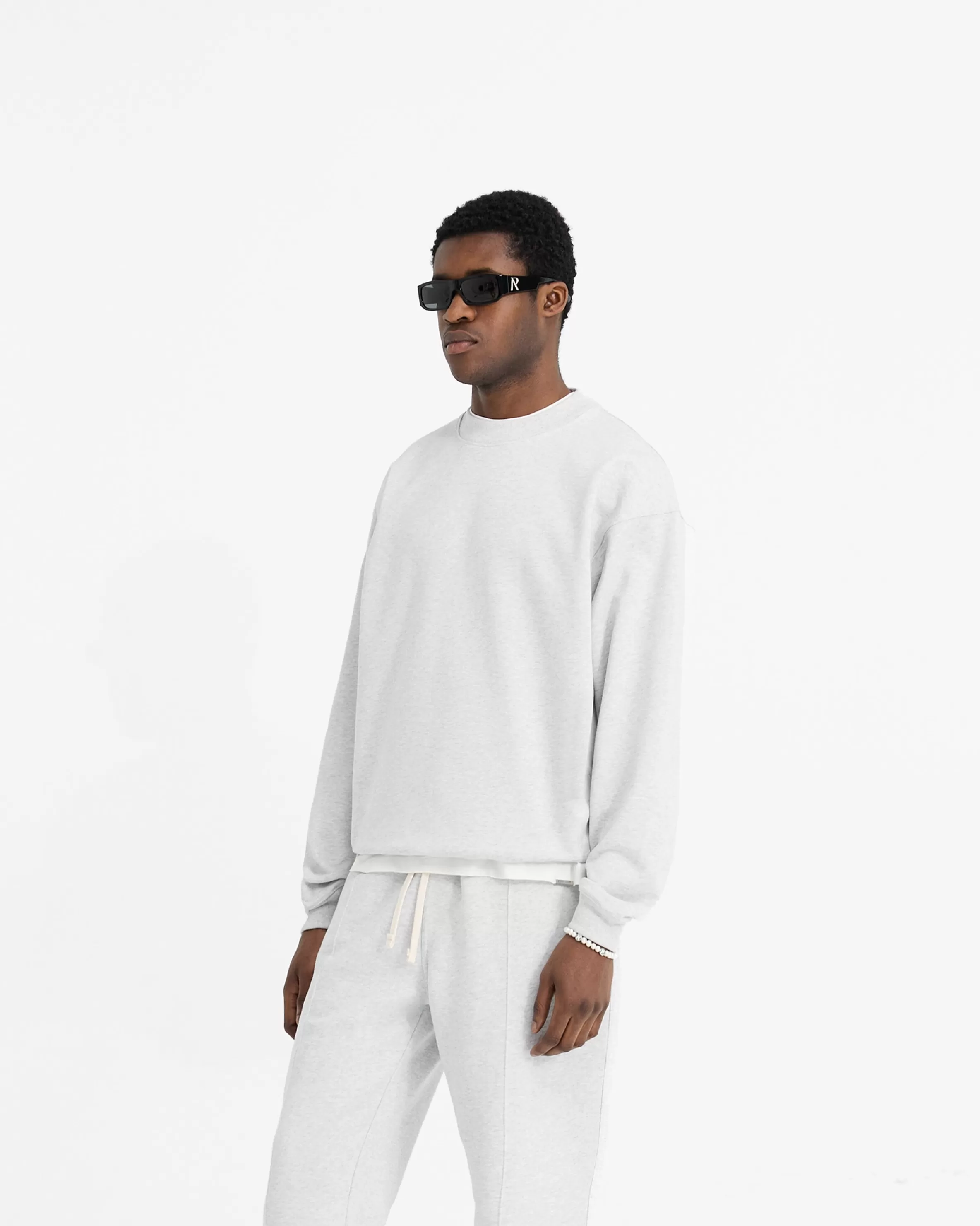 Initial Oversized Sweater - Ice Grey Marl^Represent New