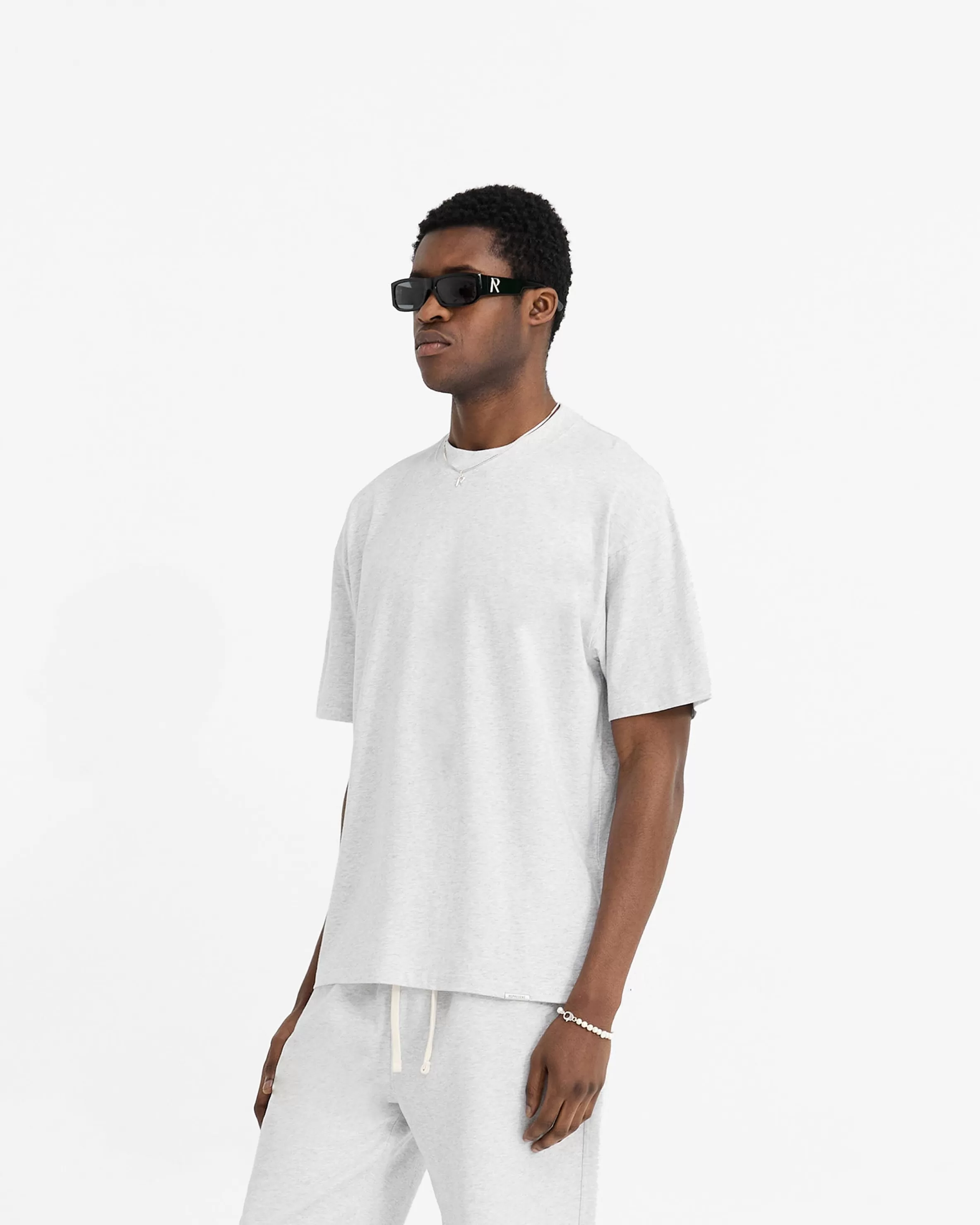 Initial Oversized T-Shirt - Ice Grey Marl^Represent Cheap