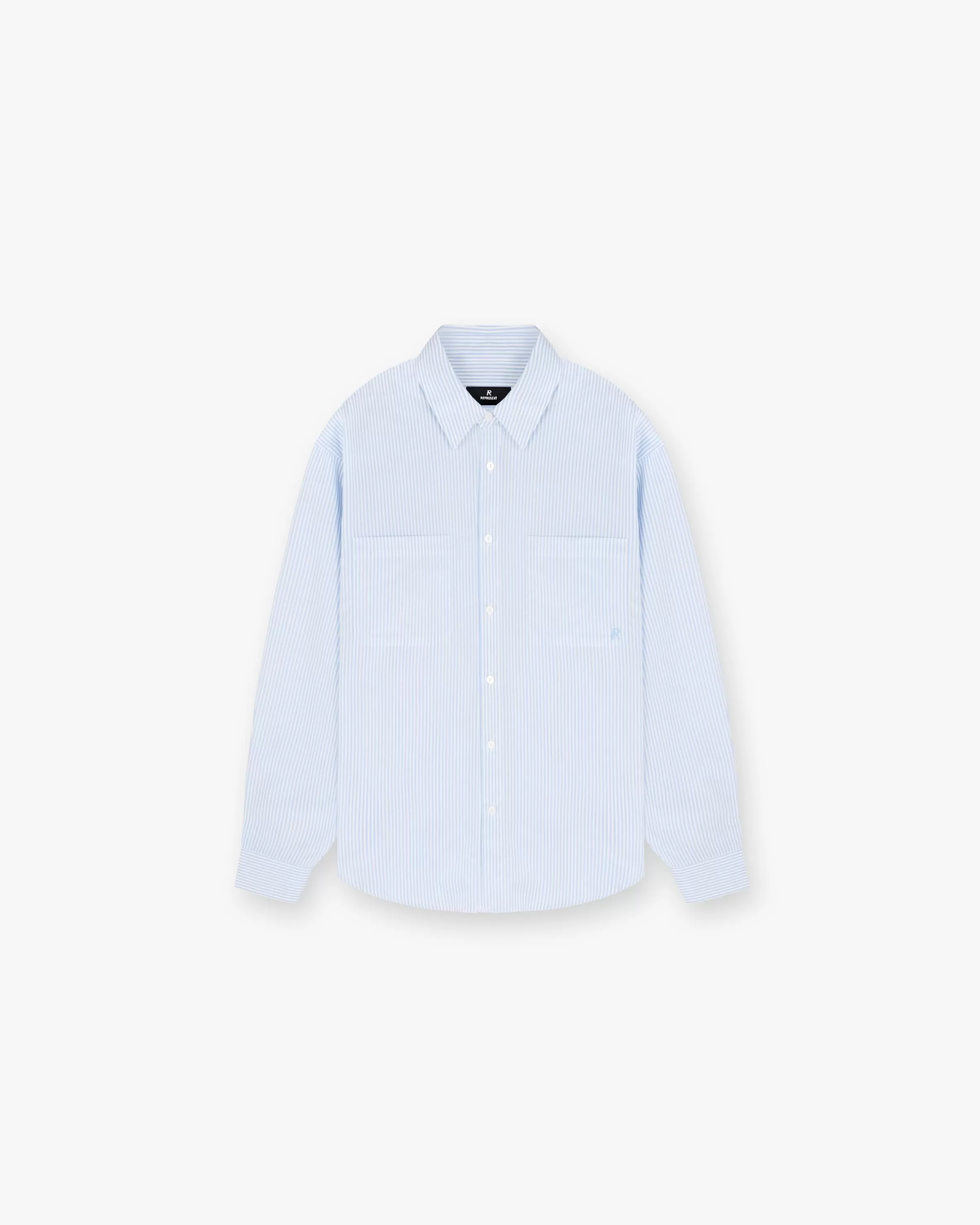 Long Sleeve Pinstripe Shirt - Baby Blue^Represent Best Sale