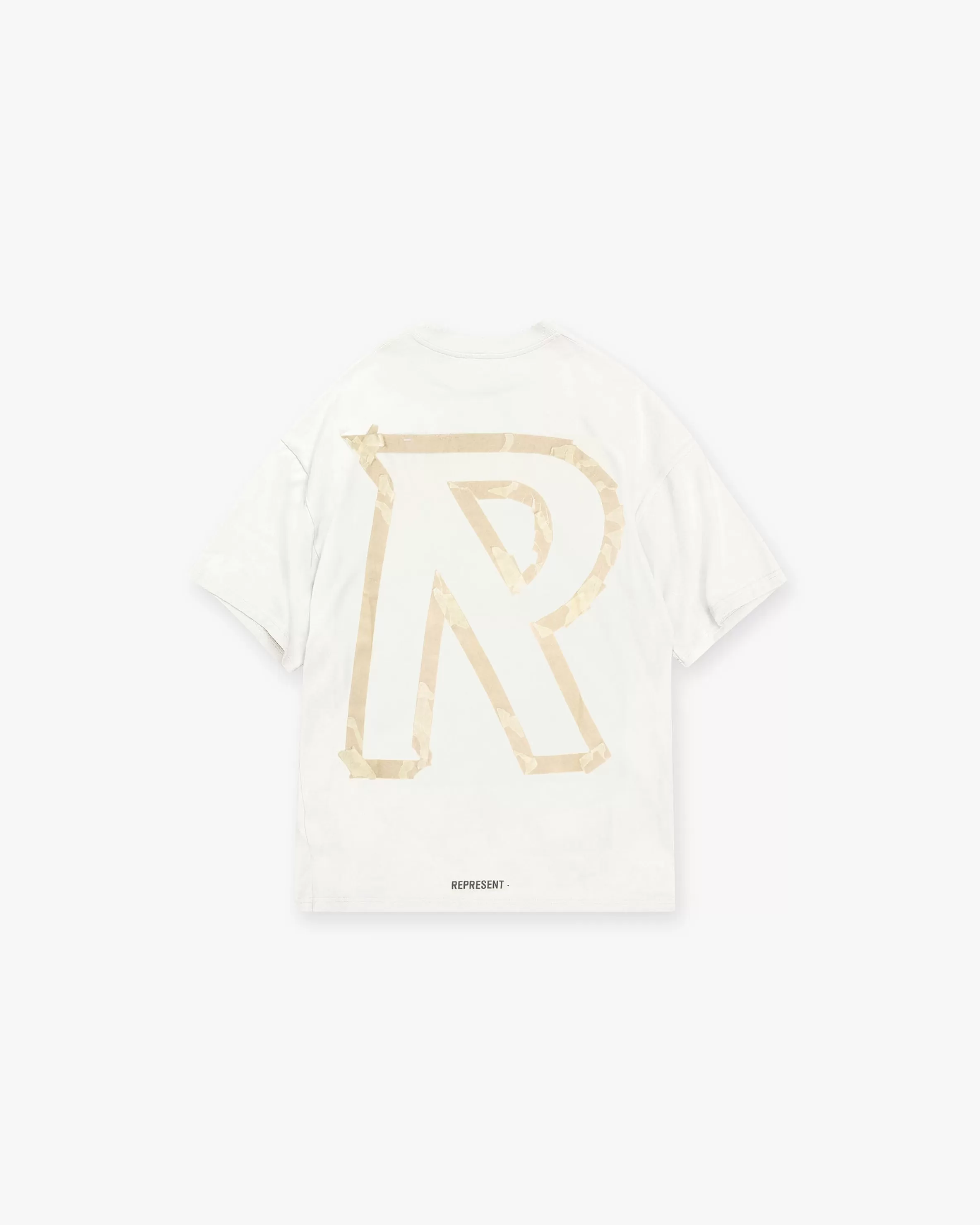 Masking Tape Initial T-Shirt - Flat White^Represent Cheap