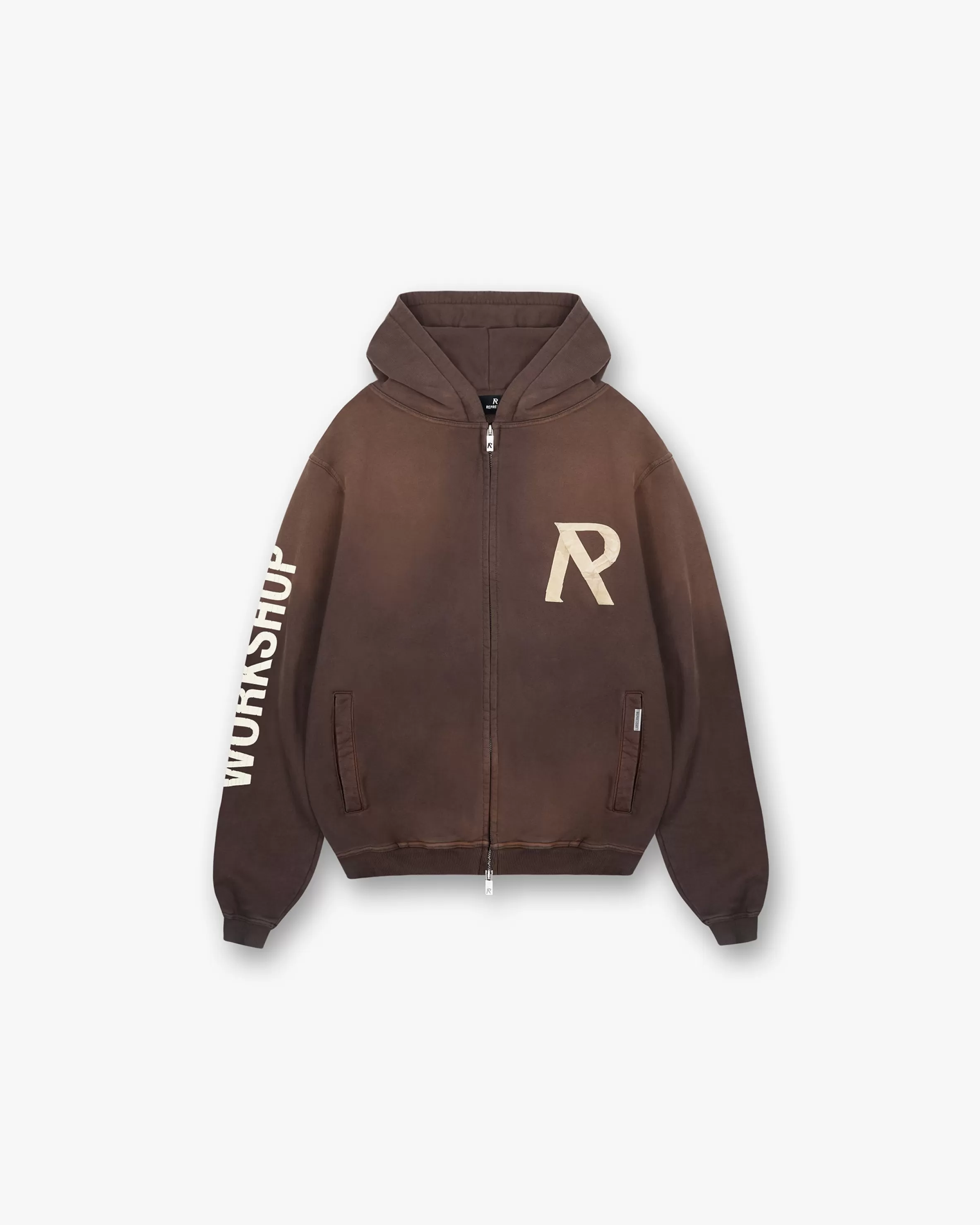 Masking Tape Initial Zip Hoodie -^Represent Cheap