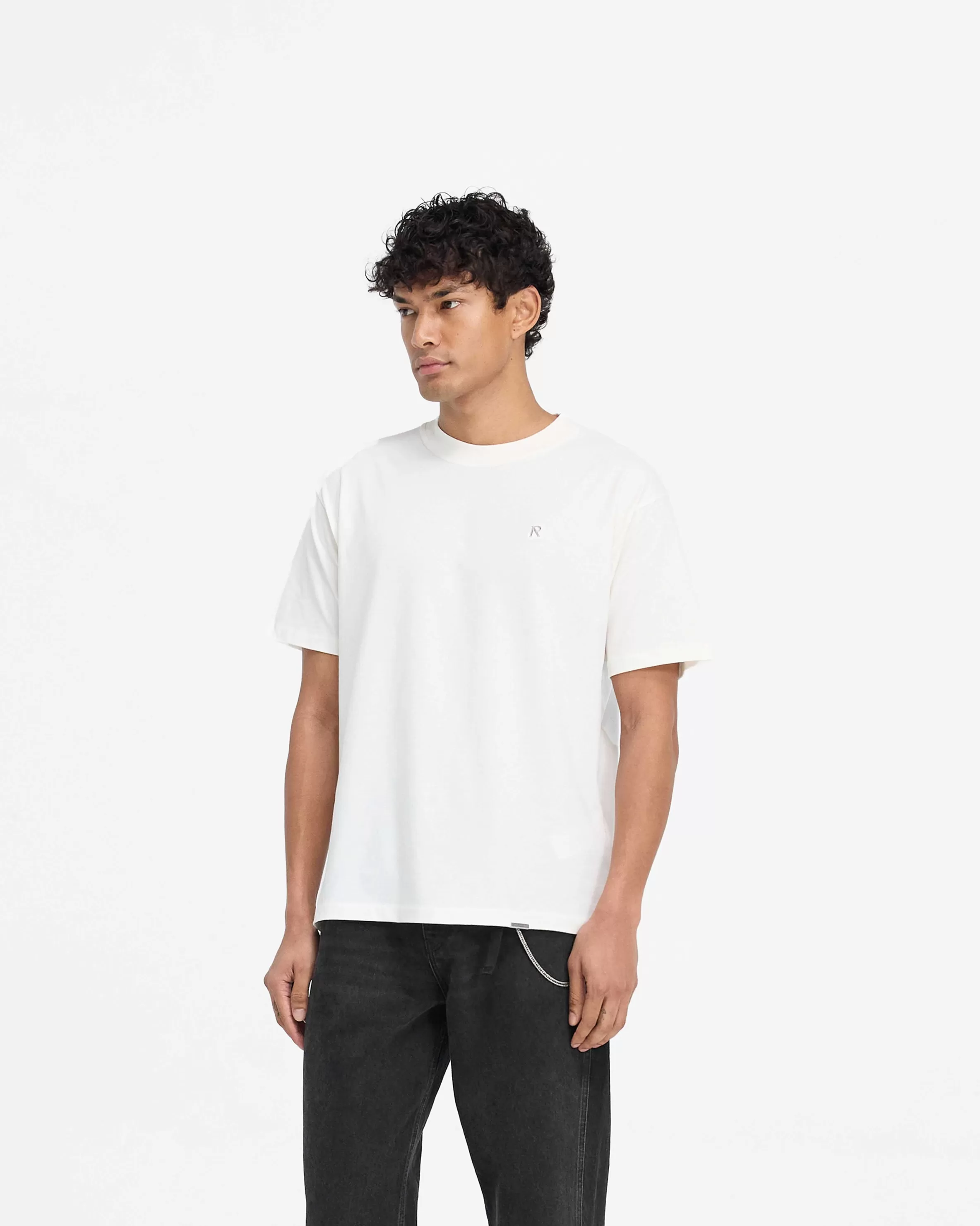 Metal Initial R T-Shirt - Flat White^Represent Cheap