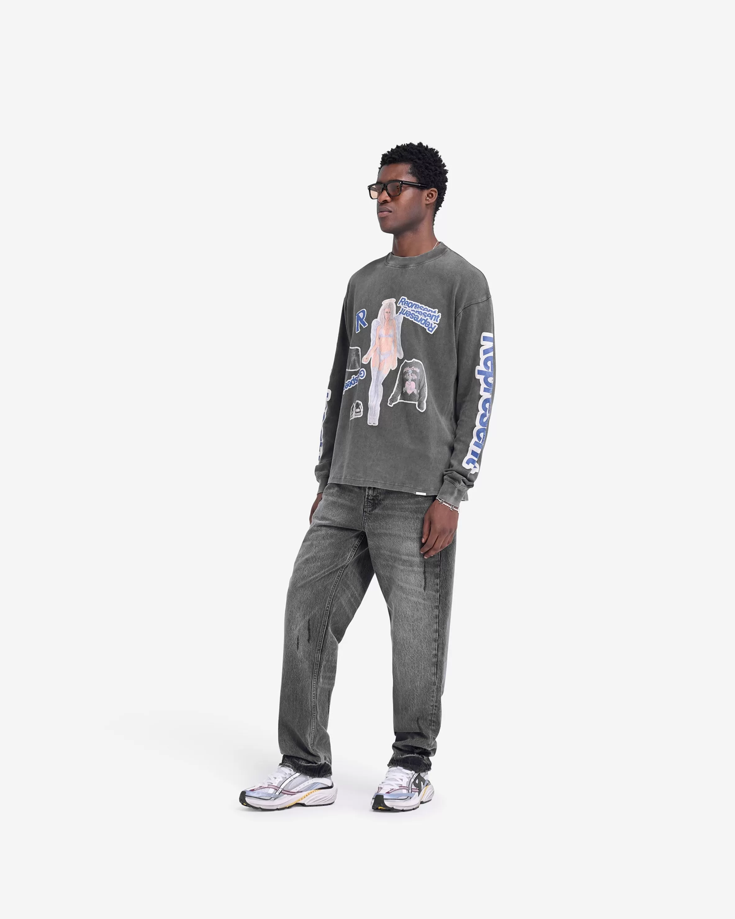 Question Your Innocence Long Sleeve T-Shirt - Vintage Grey^Represent Store