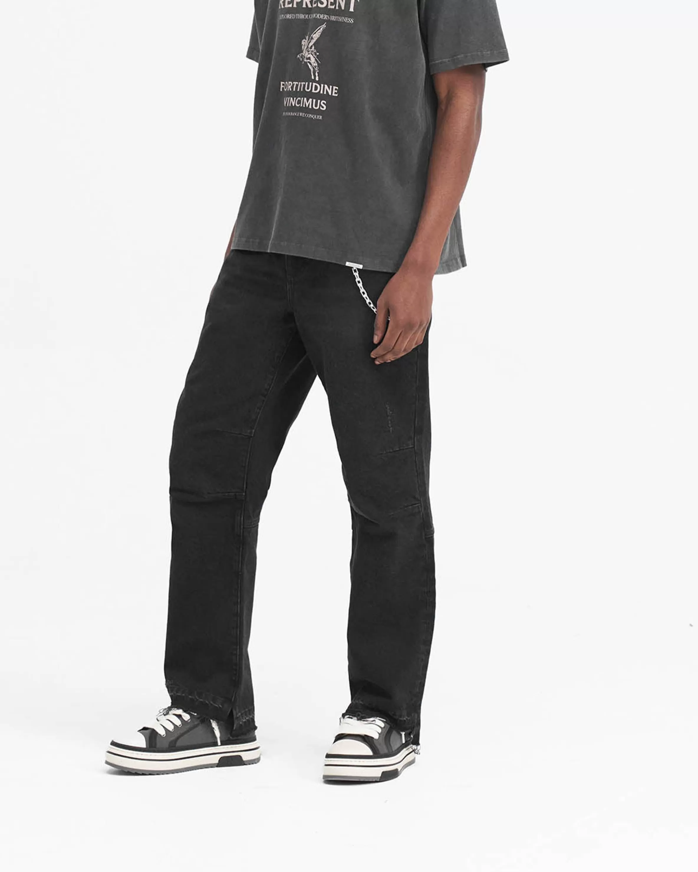 R2 Stepped Hem Denim - Off Black^Represent New