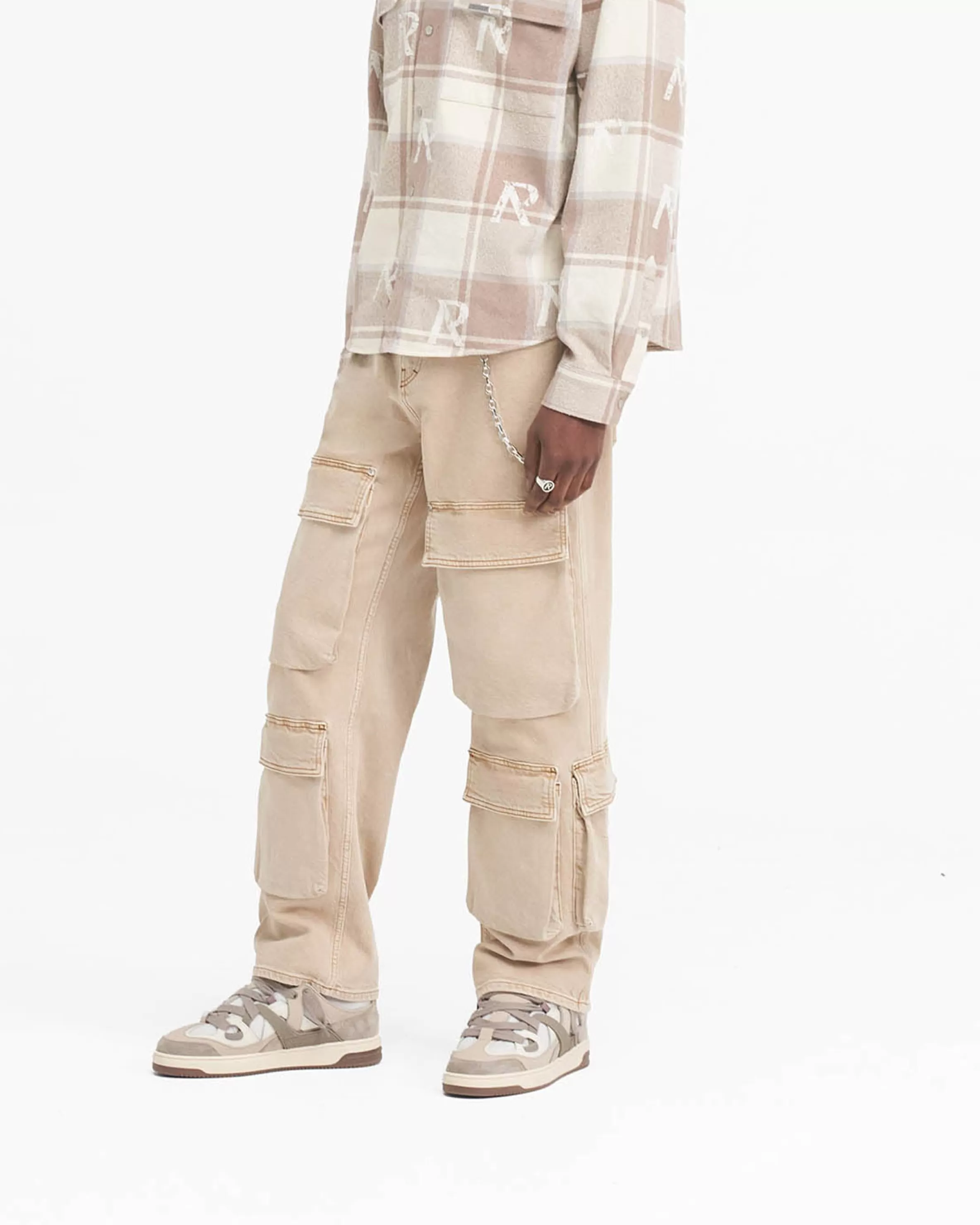 R3Ca Cargo Denim - Dirt Cashmere^Represent Clearance