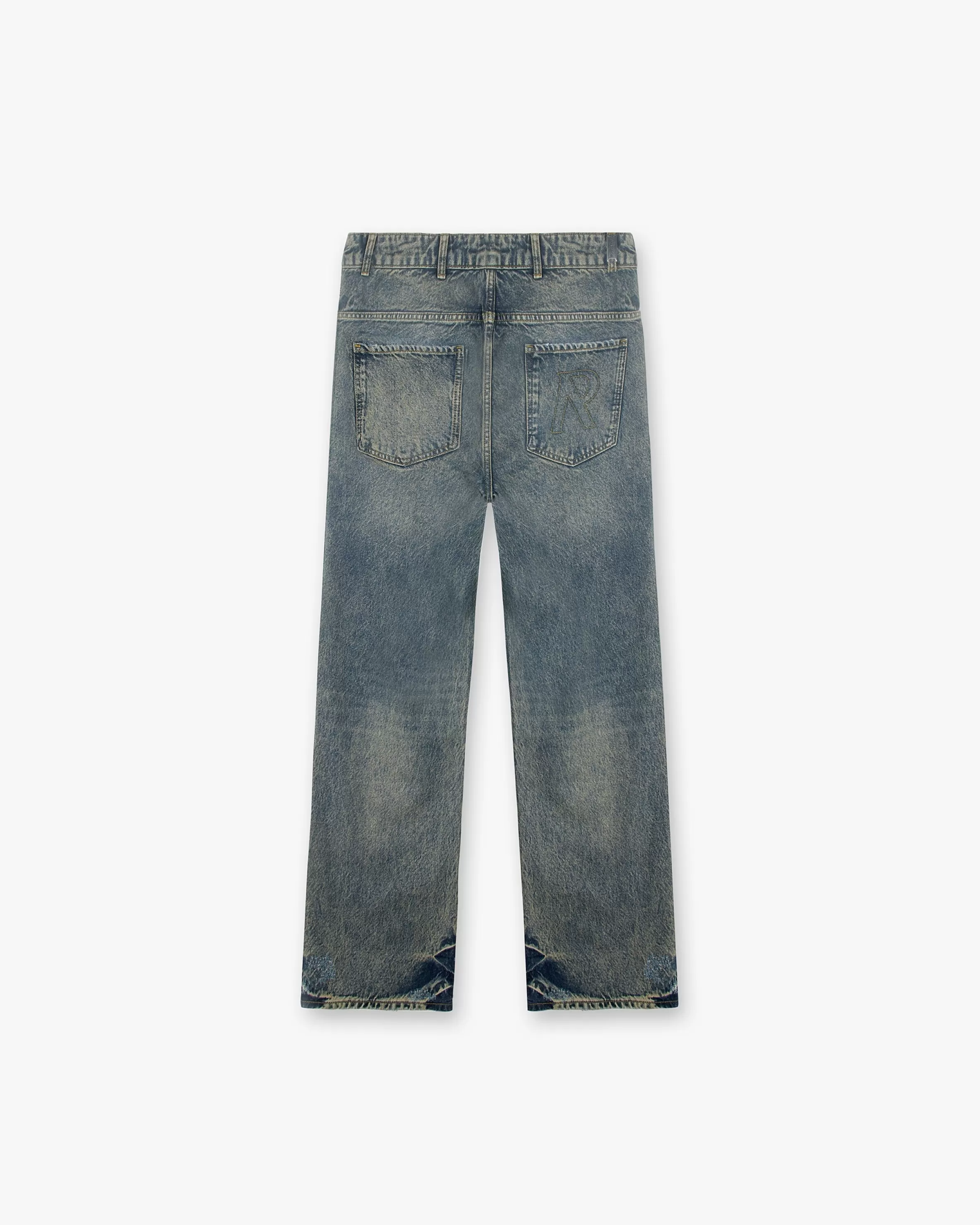 R3D Double Destroyer Baggy Denim - Blue Cream^Represent Clearance