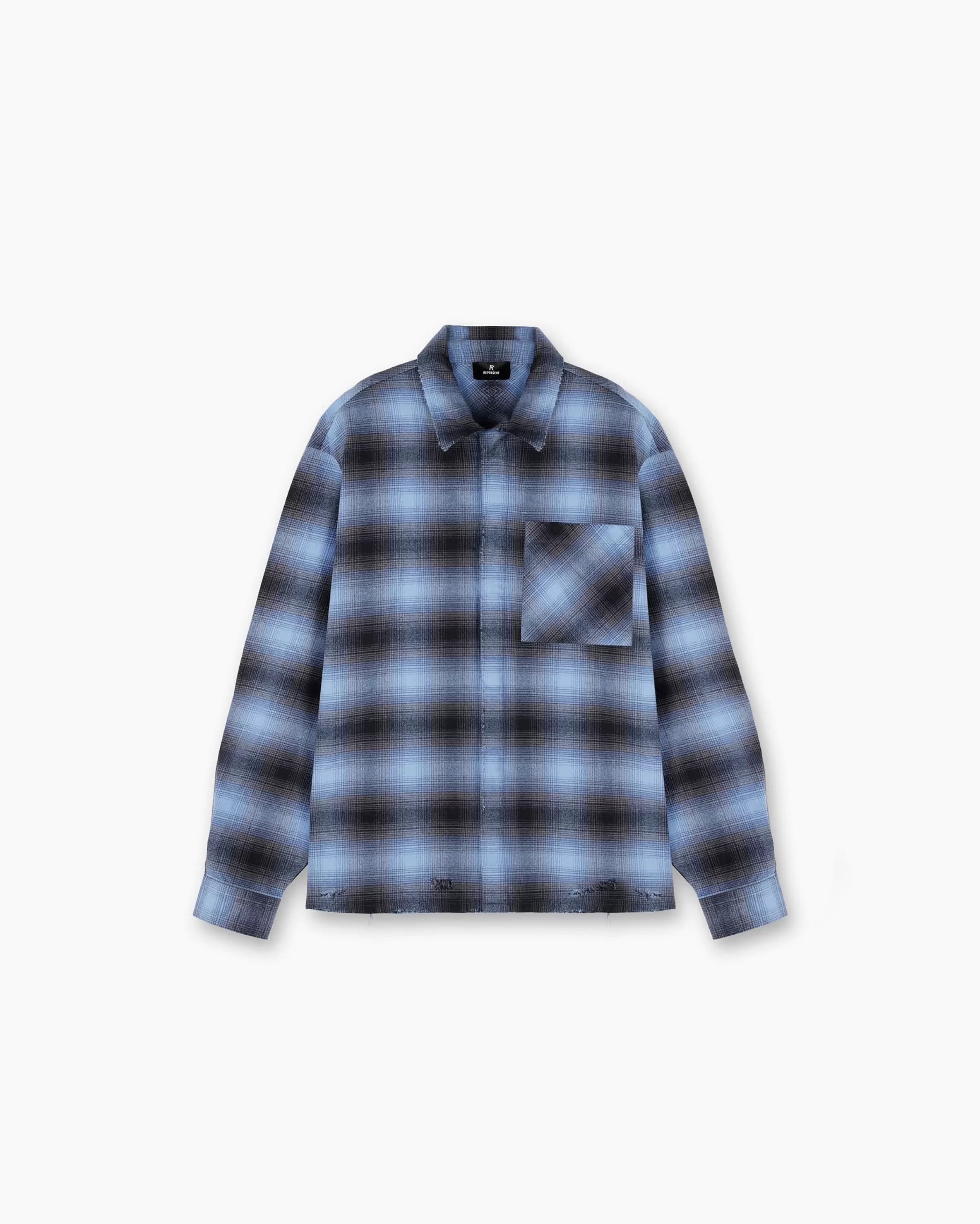 X End Distressed Flannel Shirt -^Represent Cheap