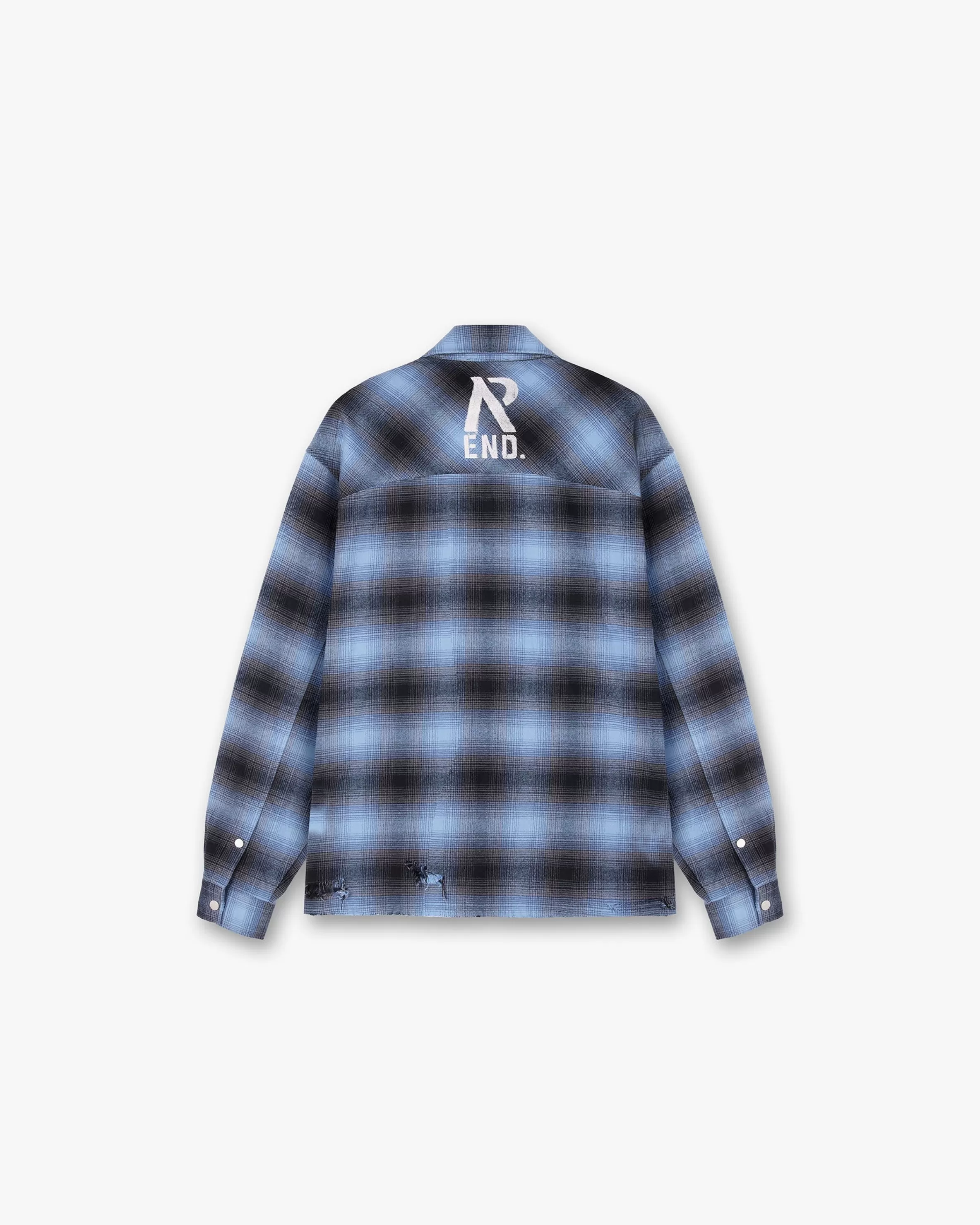 X End Distressed Flannel Shirt -^Represent Cheap