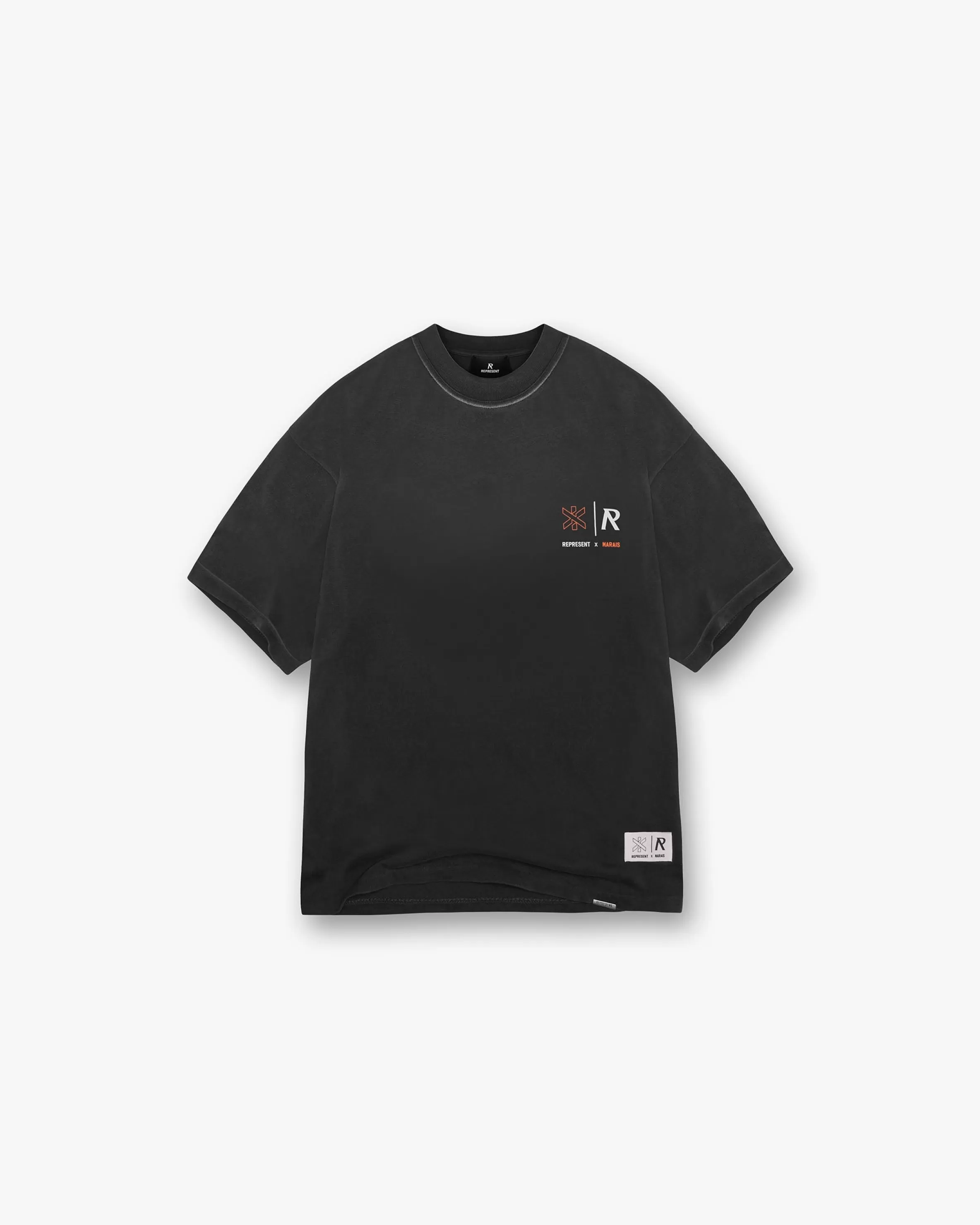 X Marais Logo Lock Up T-Shirt - Aged Black^Represent Hot