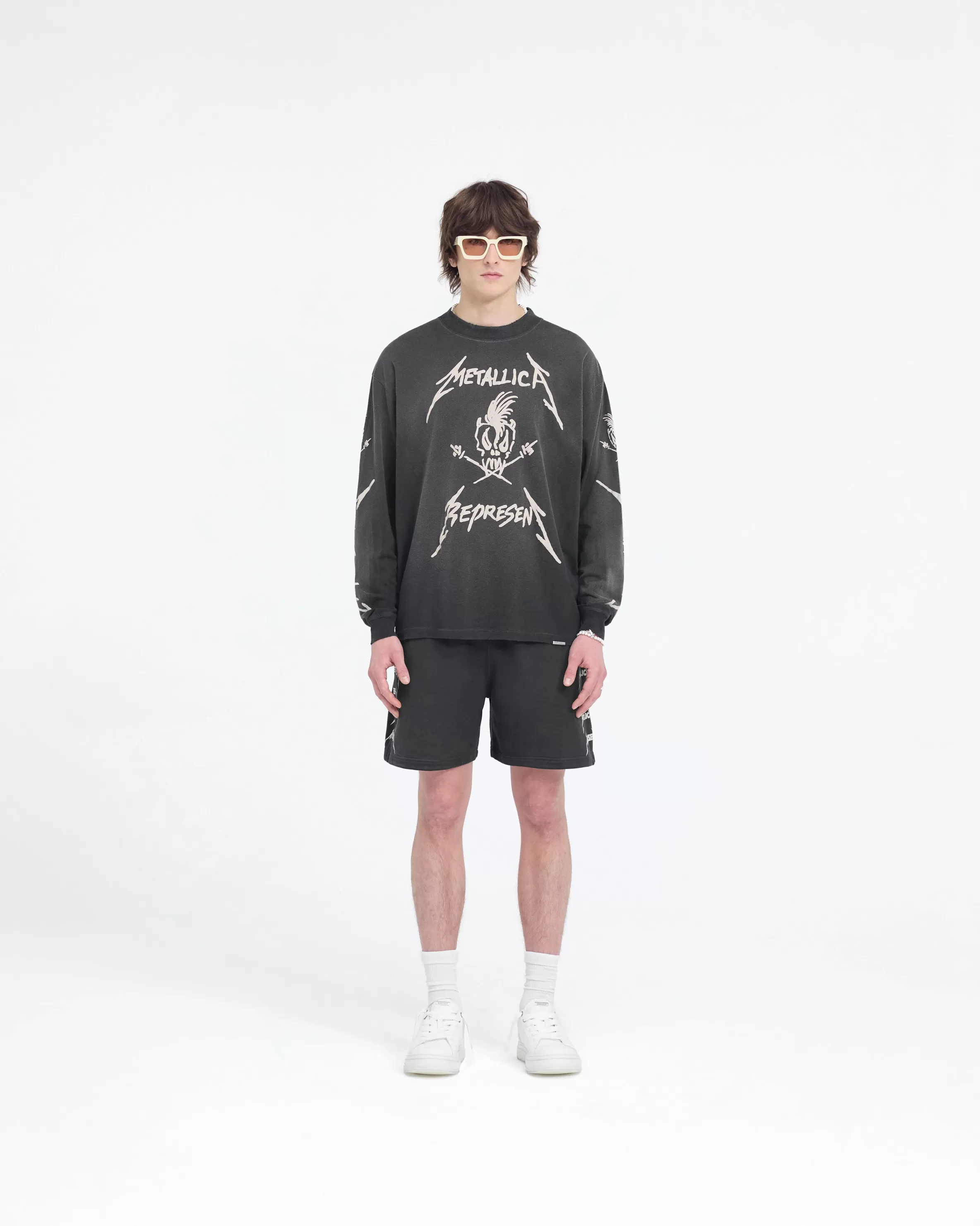 X Metallica™️ Garage Inc Long Sleeve T-Shirt - Stained Black^Represent Store