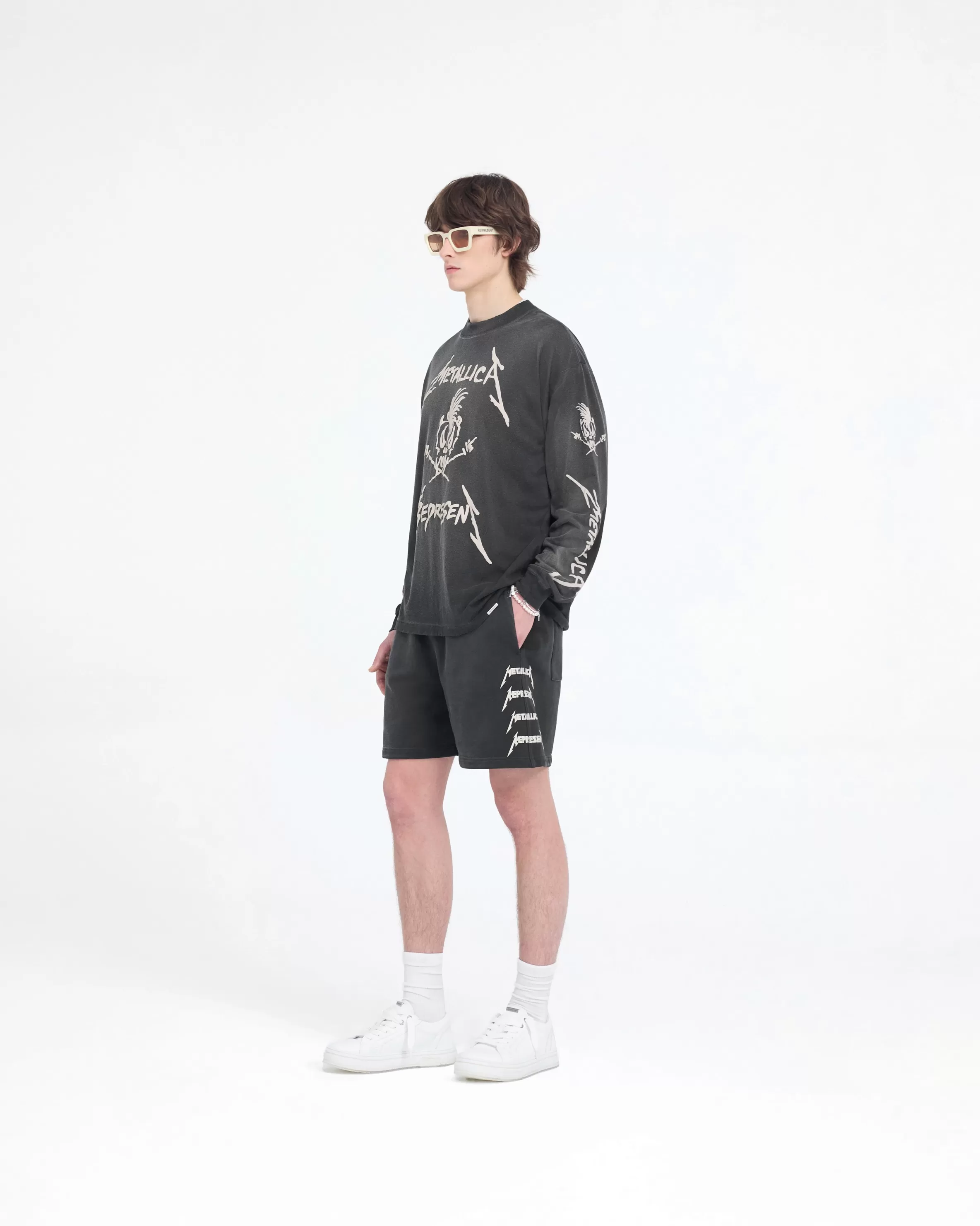 X Metallica™️ Garage Inc Long Sleeve T-Shirt - Stained Black^Represent Store