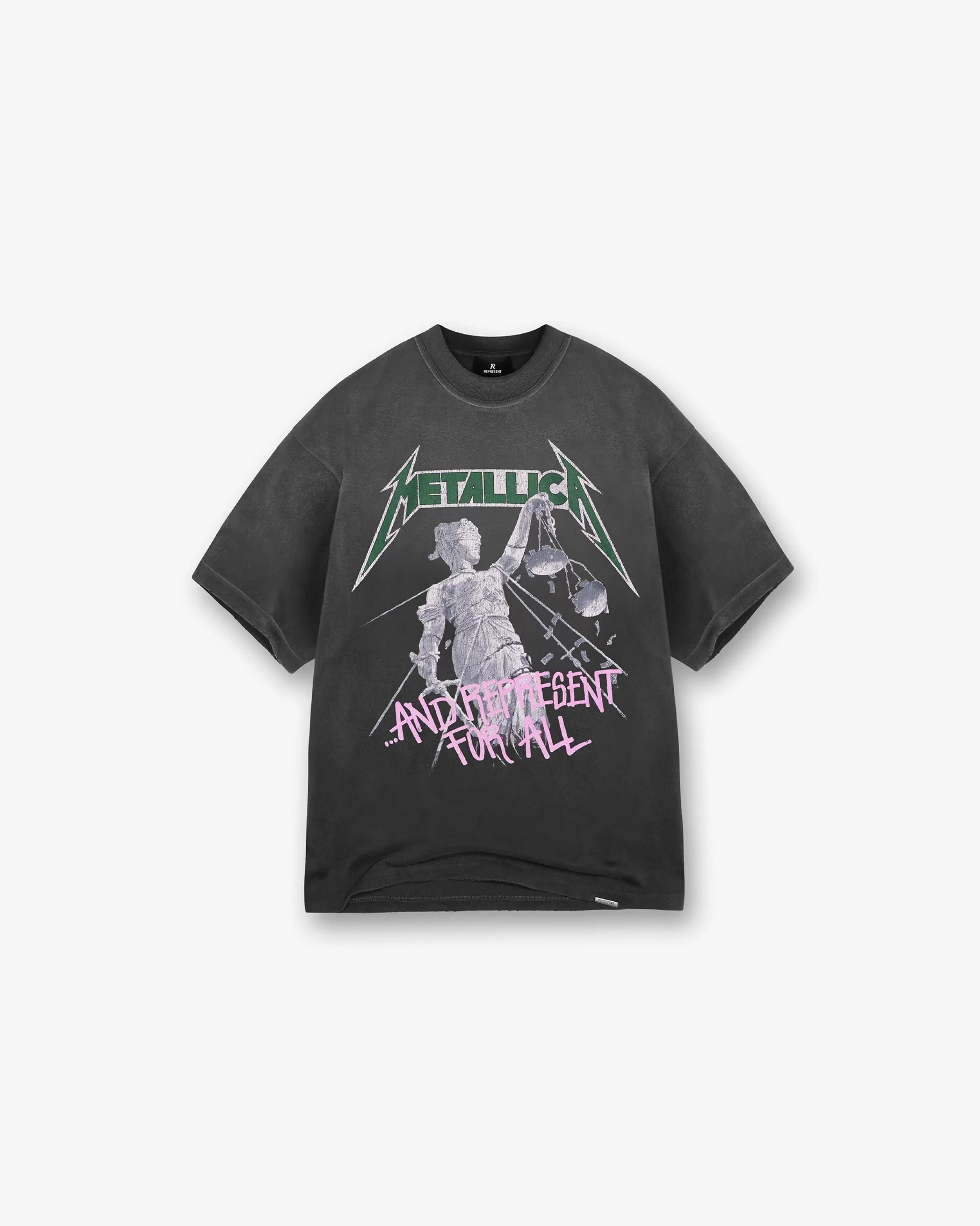 X Metallica™️ Justice T-Shirt - Stained Black^Represent Sale