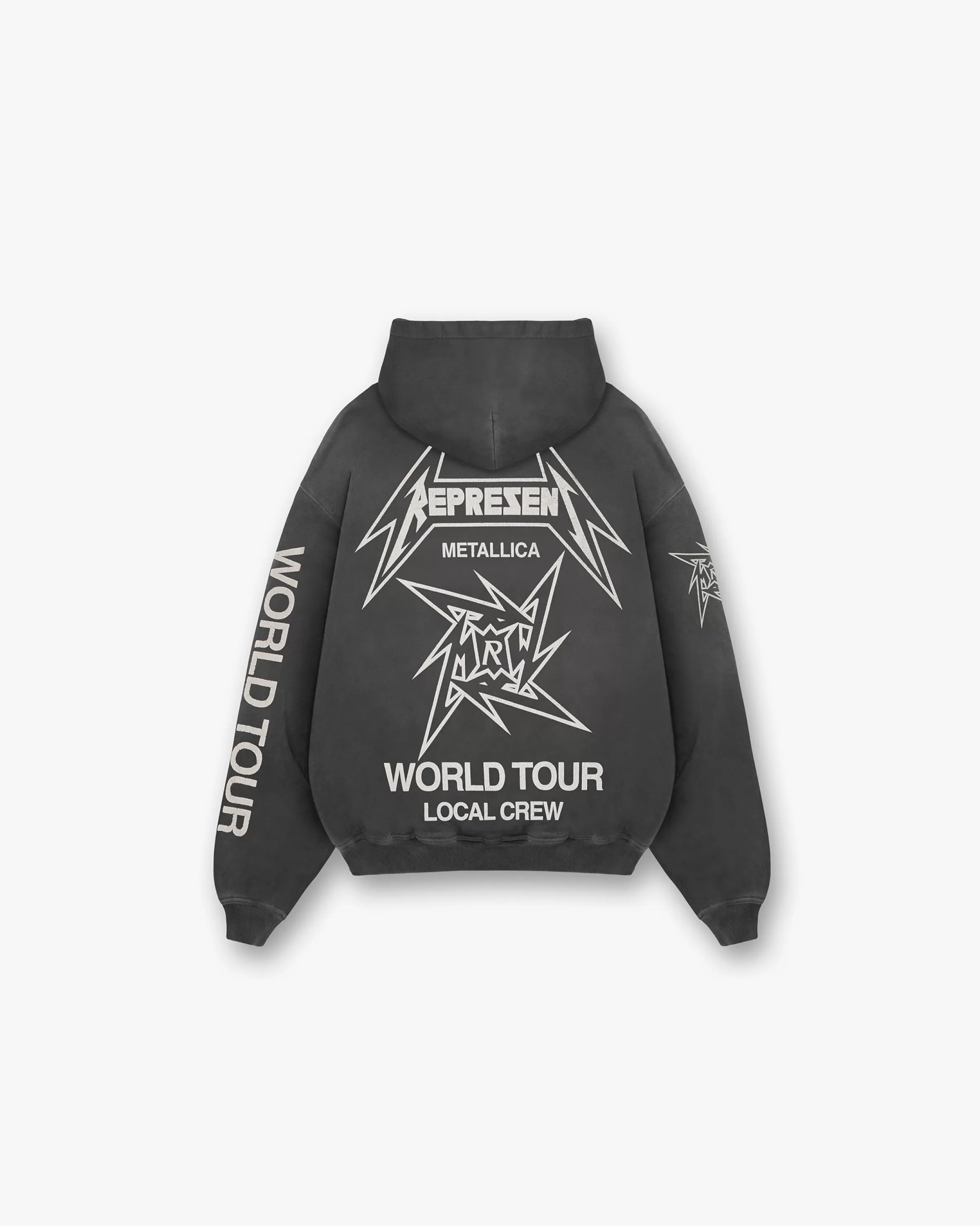 X Metallica™️ Local Crew Zip Hoodie - Stained Black^Represent Outlet