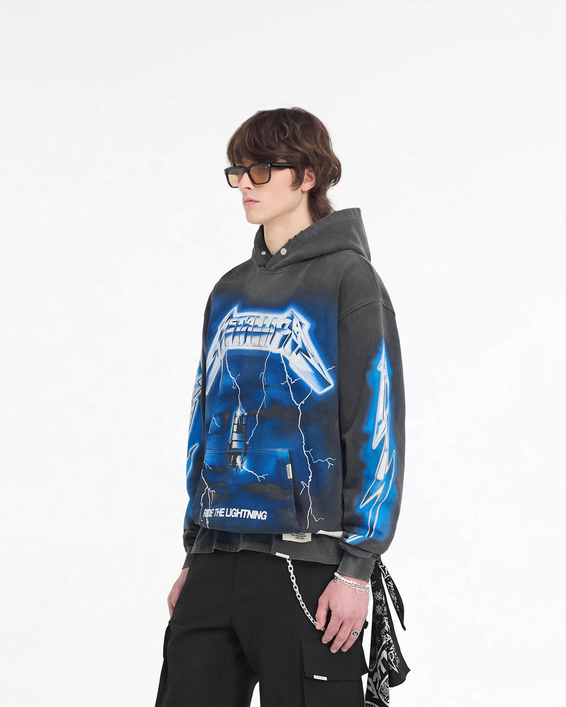 X Metallica™️ Ride The Lightning Hoodie - Vintage Grey^Represent Cheap