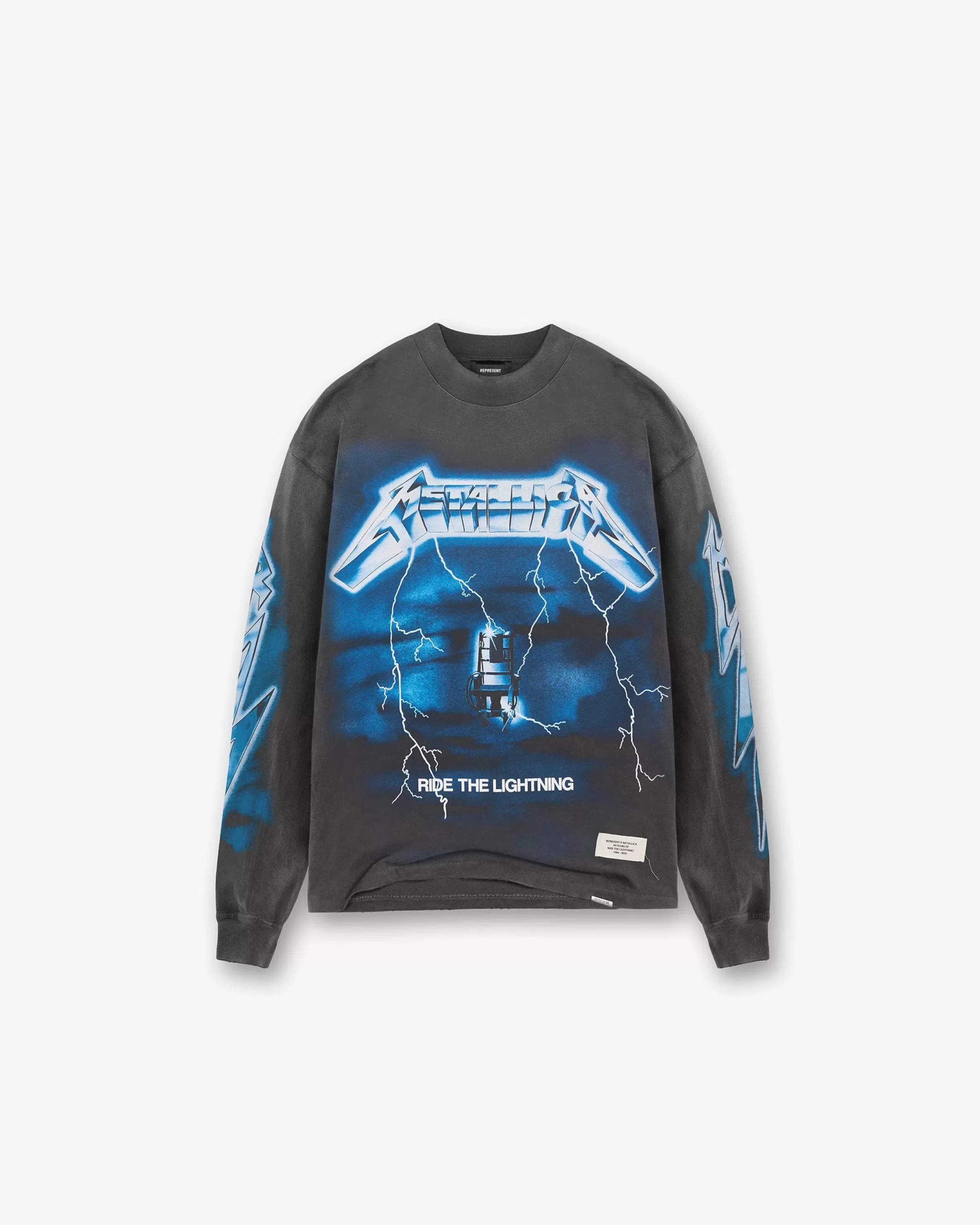 X Metallica™️ Ride The Lightning Long Sleeve T-Shirt - Vintage Grey^Represent Best Sale