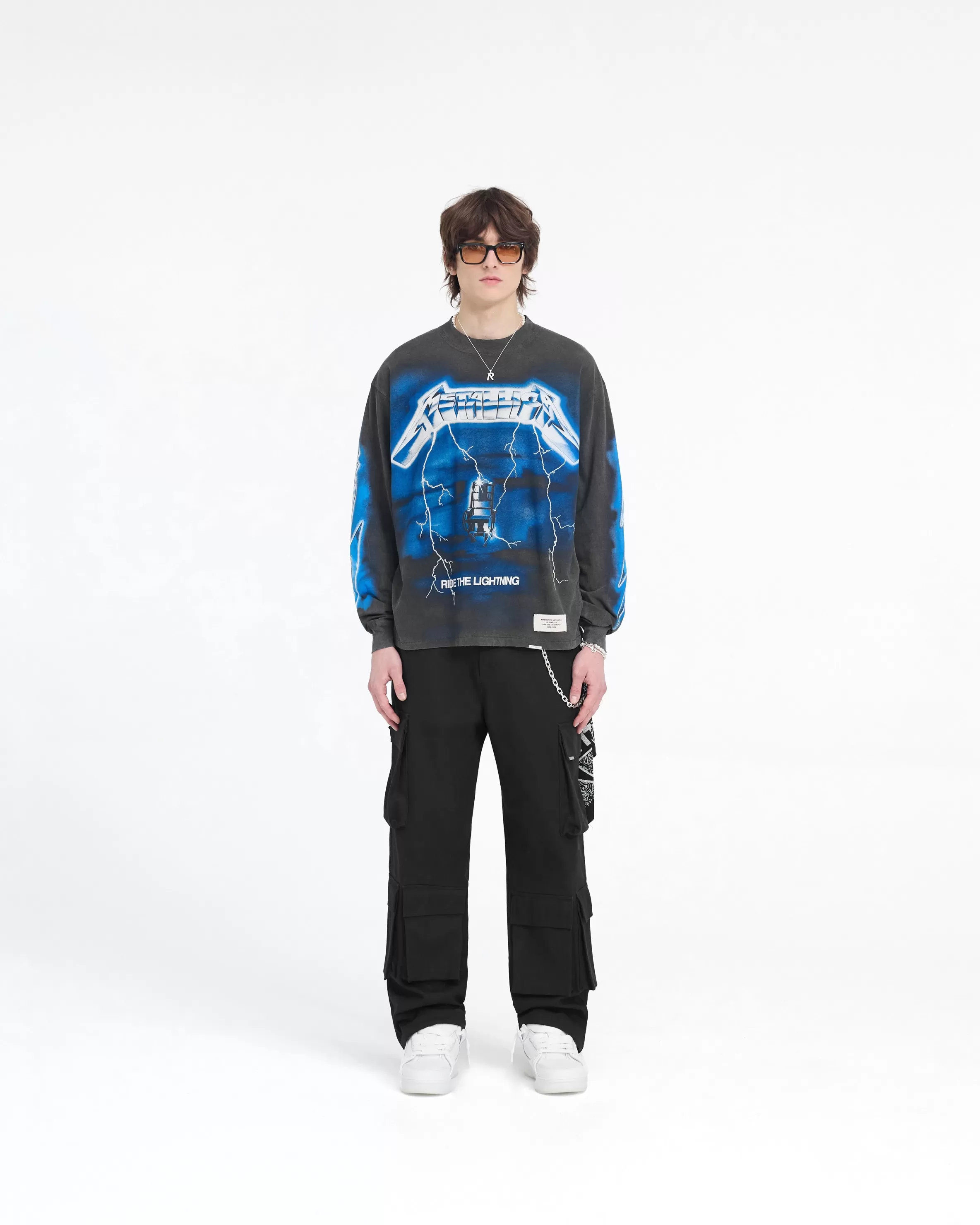 X Metallica™️ Ride The Lightning Long Sleeve T-Shirt - Vintage Grey^Represent Best Sale