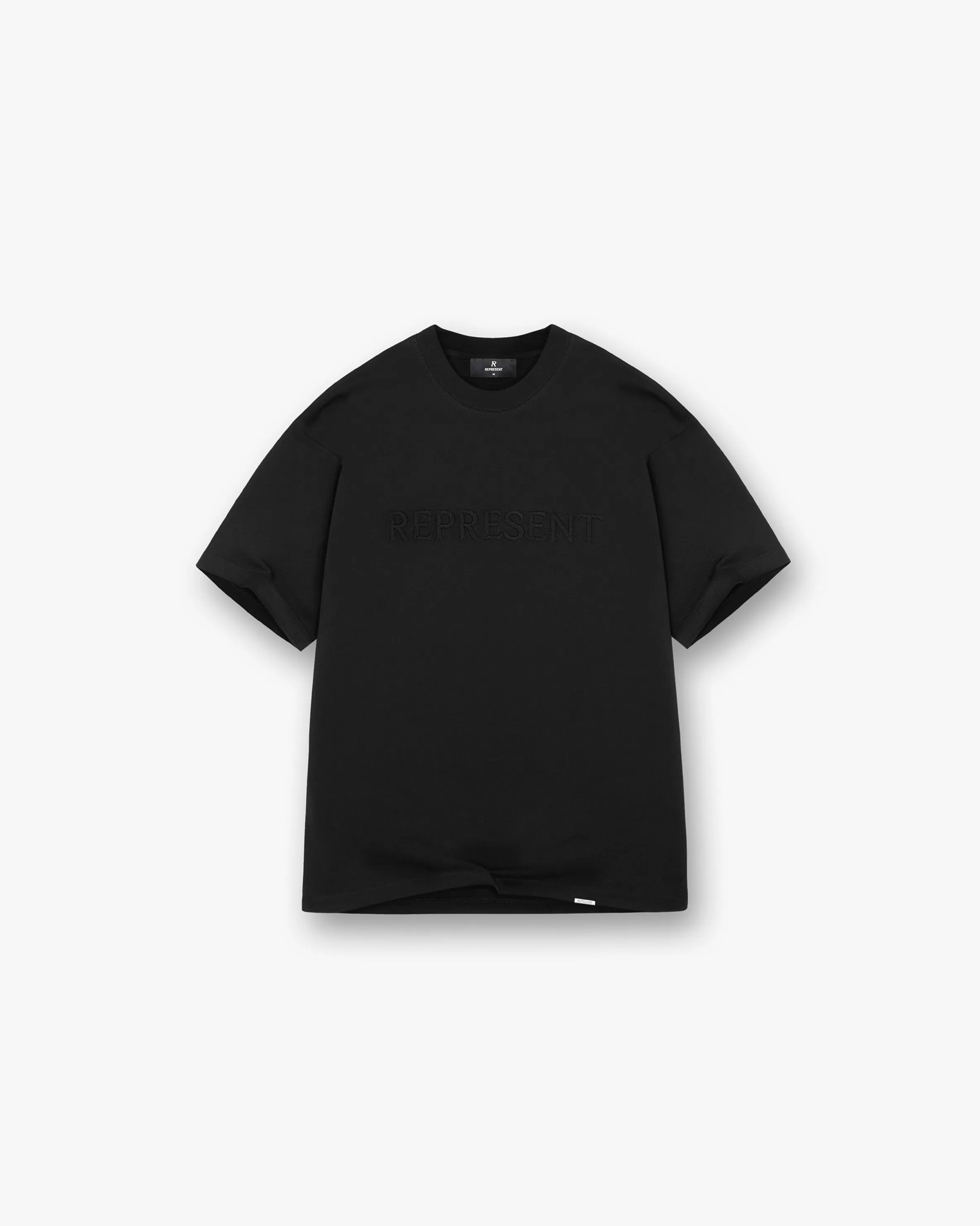 Serif Logo T-Shirt - Jet Black^Represent Fashion