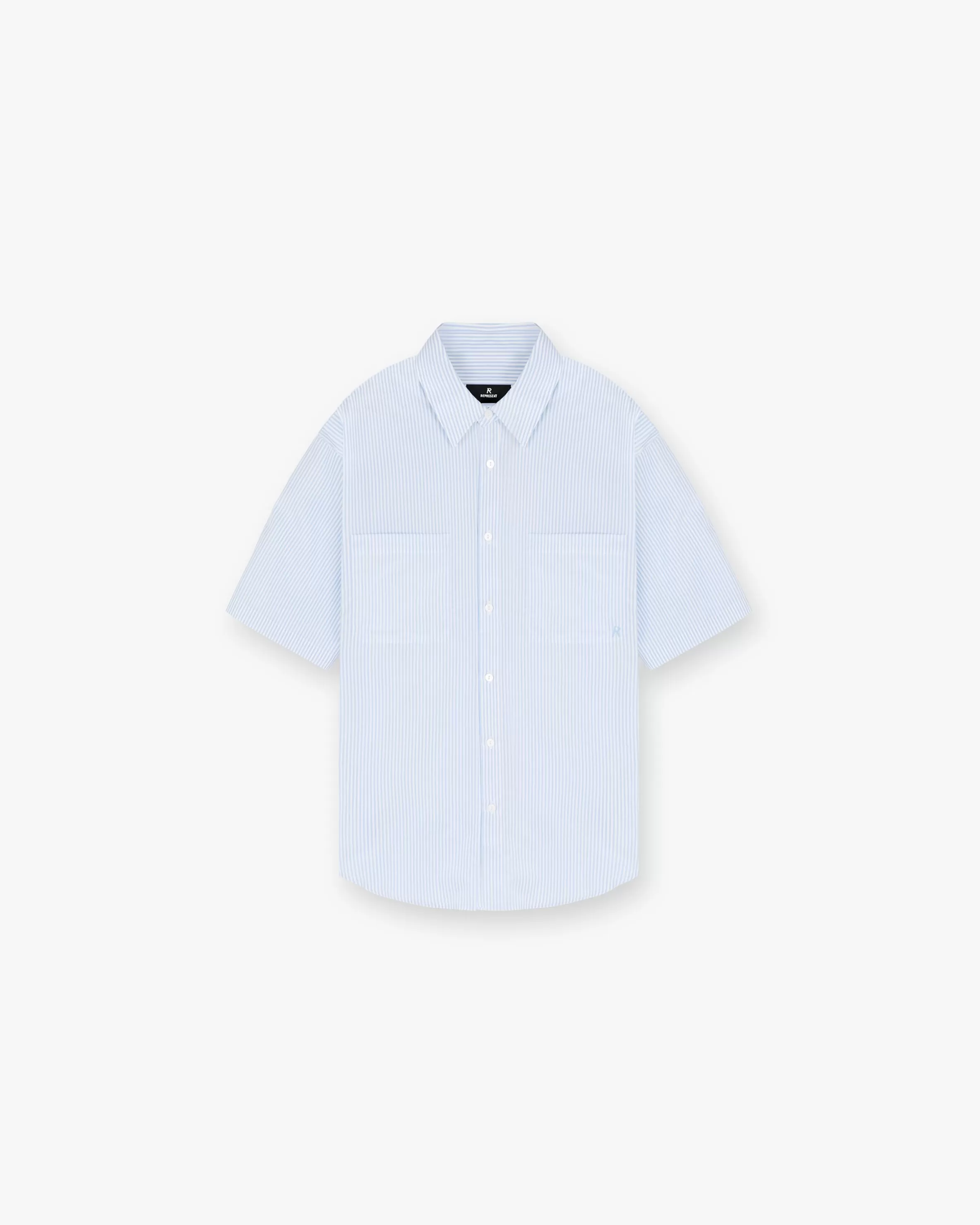 Short Sleeve Pinstripe Shirt - Baby Blue^Represent Cheap