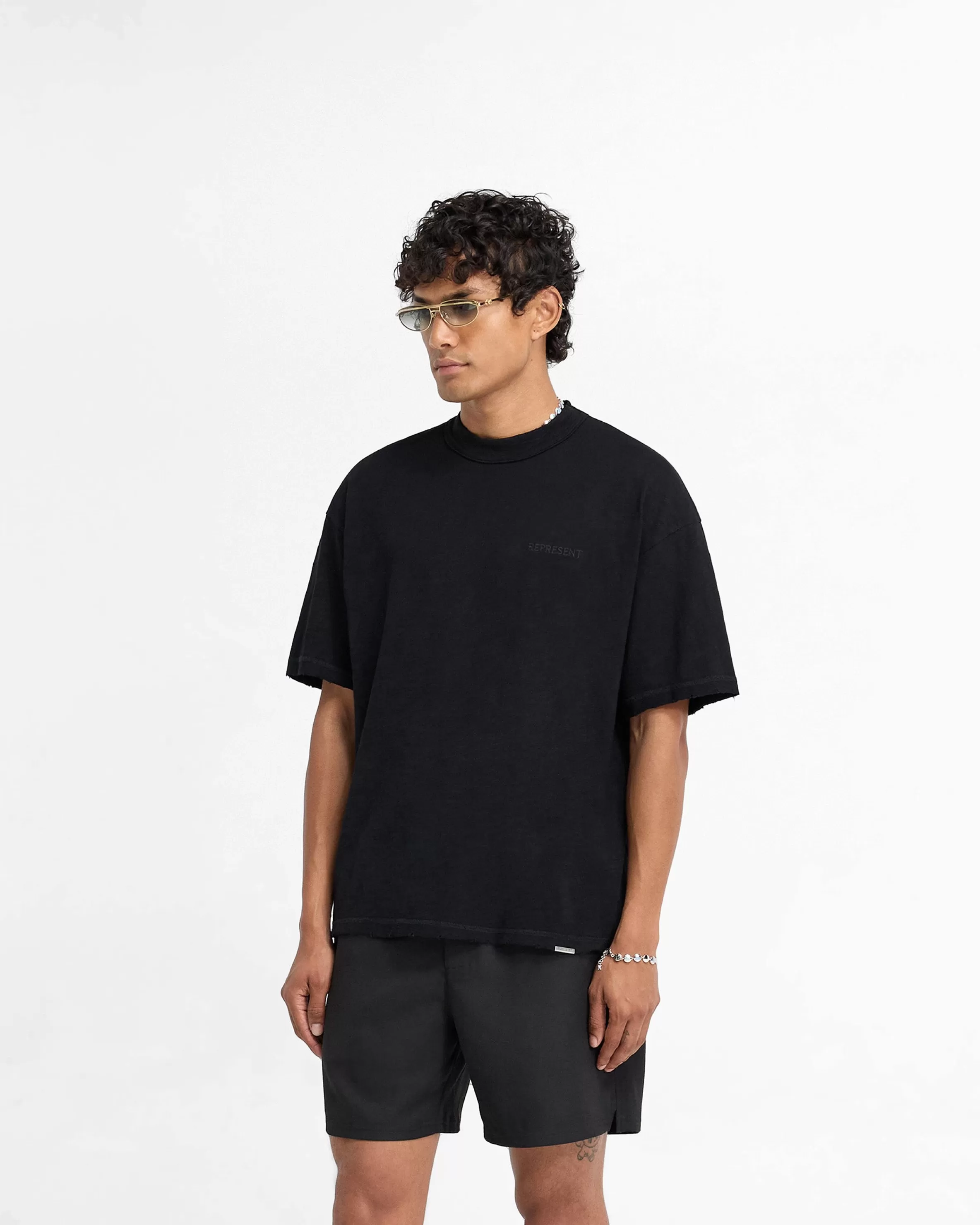 Slub T-Shirt - Jet Black^Represent Clearance