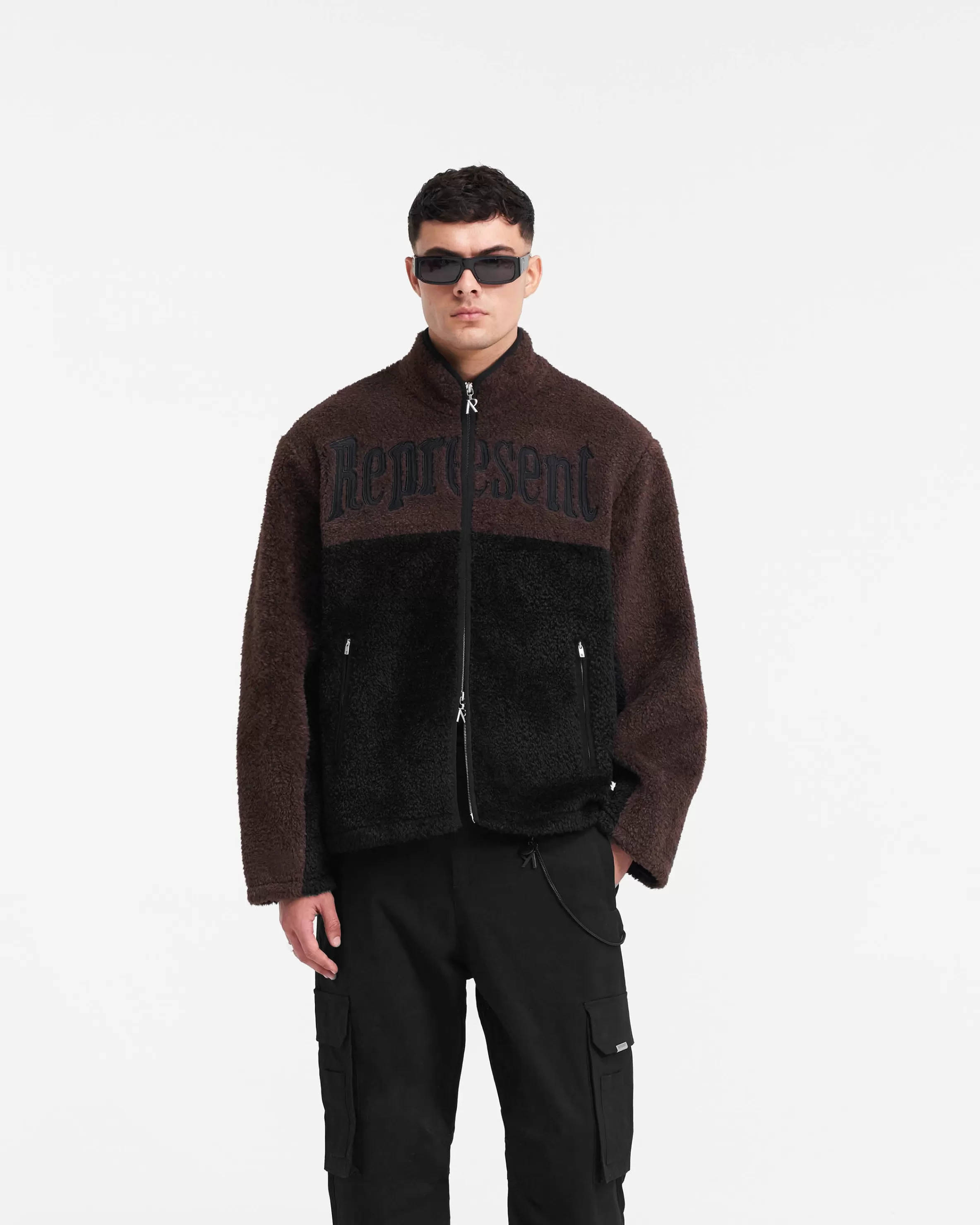 Split Block Fleece - Black Vintage Brown^Represent Outlet
