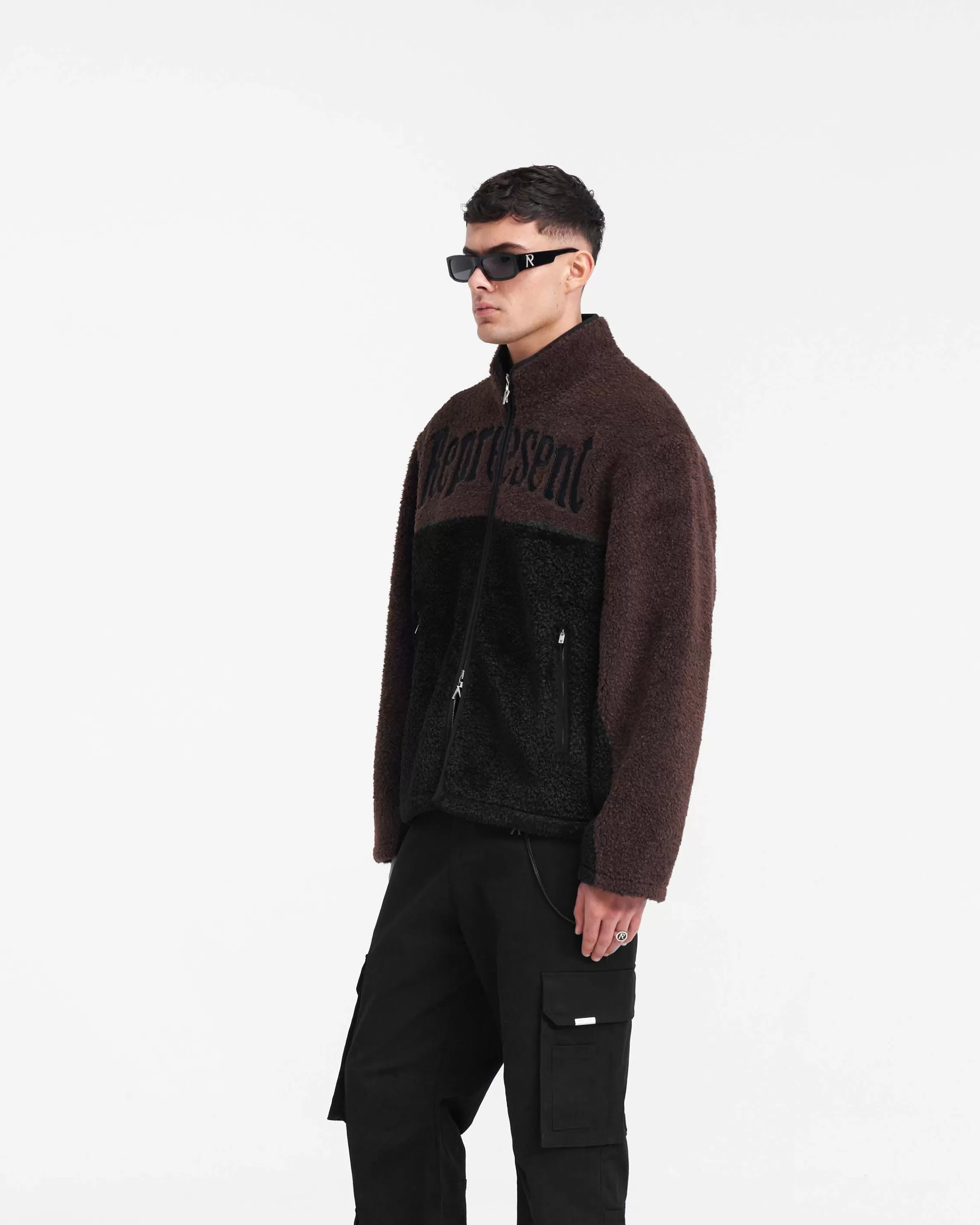 Split Block Fleece - Black Vintage Brown^Represent Outlet