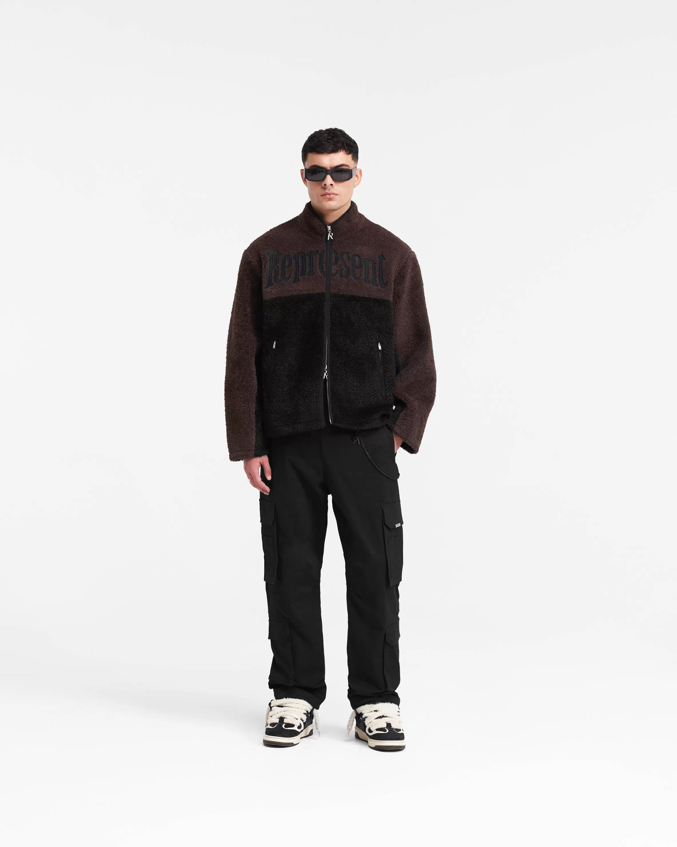 Split Block Fleece - Black Vintage Brown^Represent Outlet