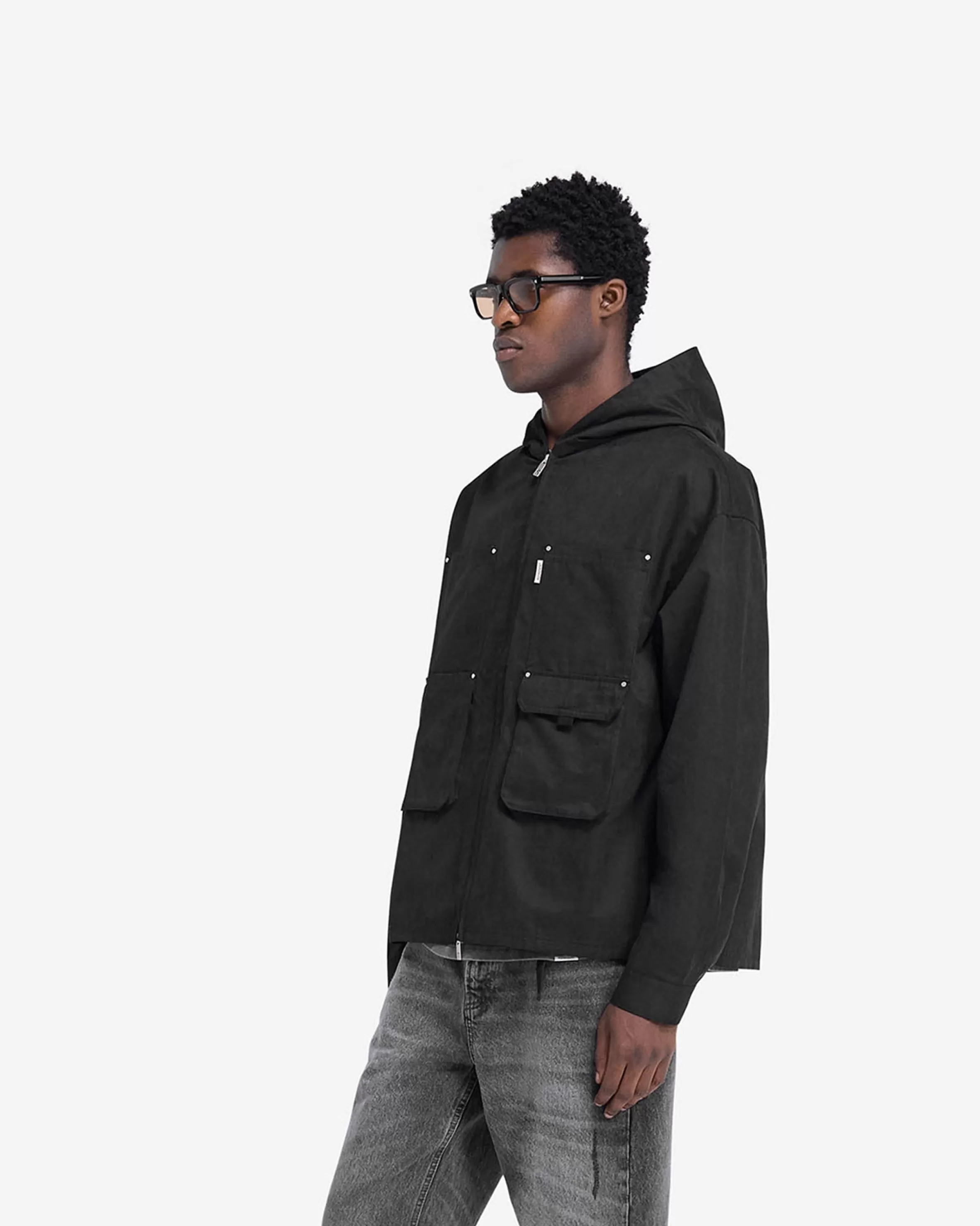 Utility Hooded Shirt - Jet Black^Represent Cheap