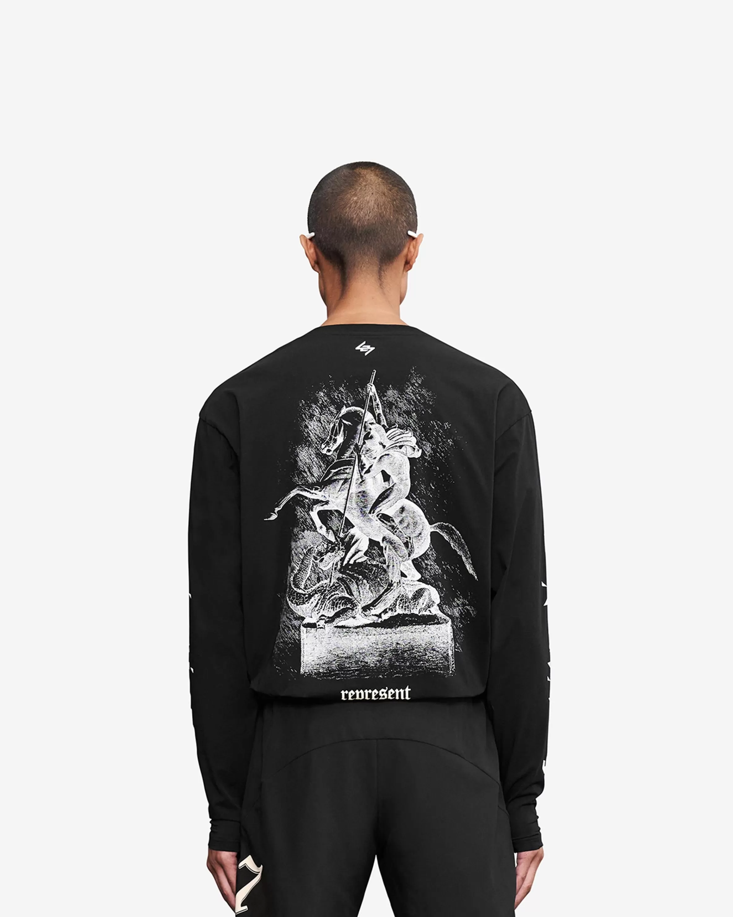 Vintage 247 Long Sleeve T-Shirt - Black Papyrus^Represent Discount