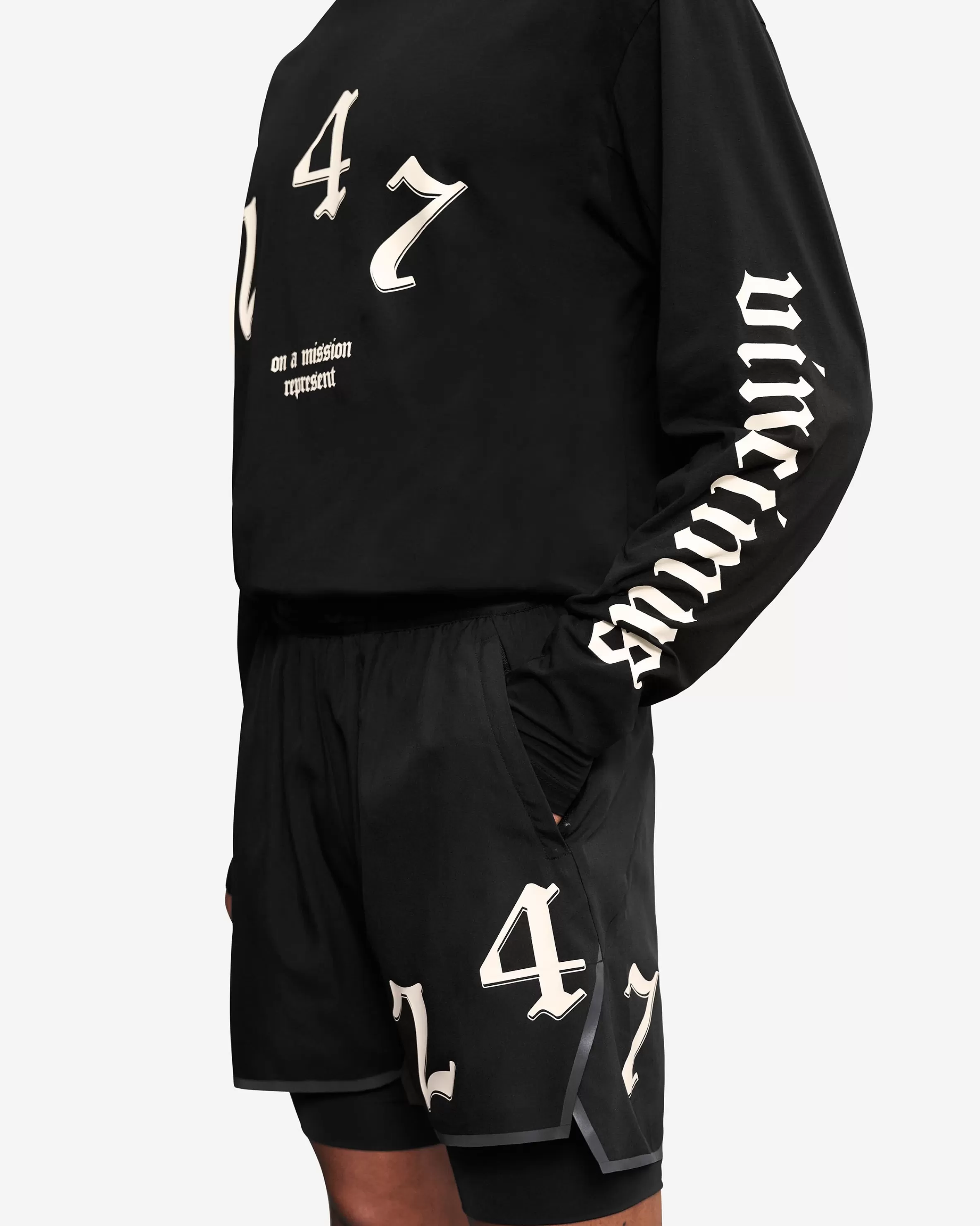 Vintage 247 Long Sleeve T-Shirt - Black Papyrus^Represent Discount