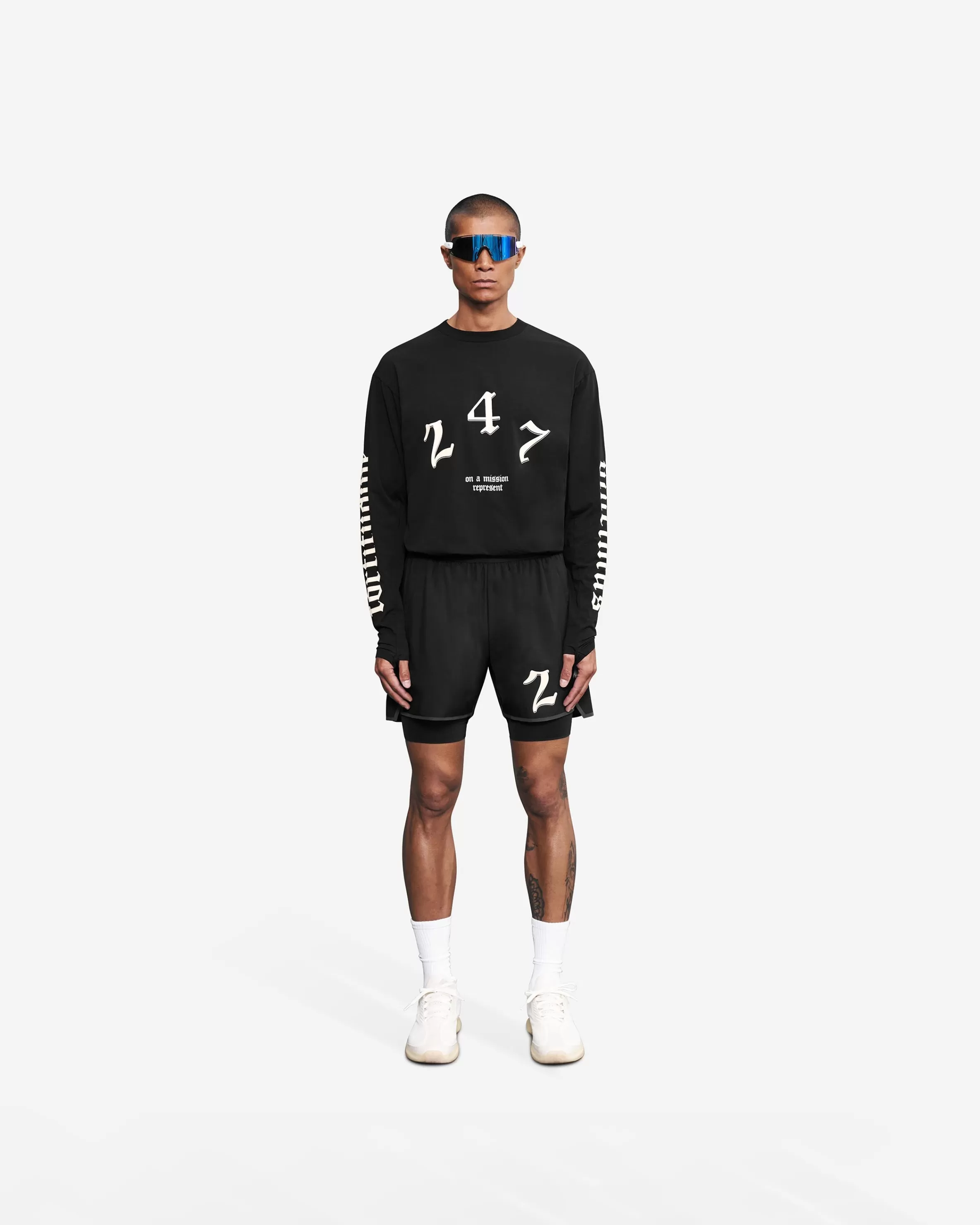 Vintage 247 Long Sleeve T-Shirt - Black Papyrus^Represent Discount